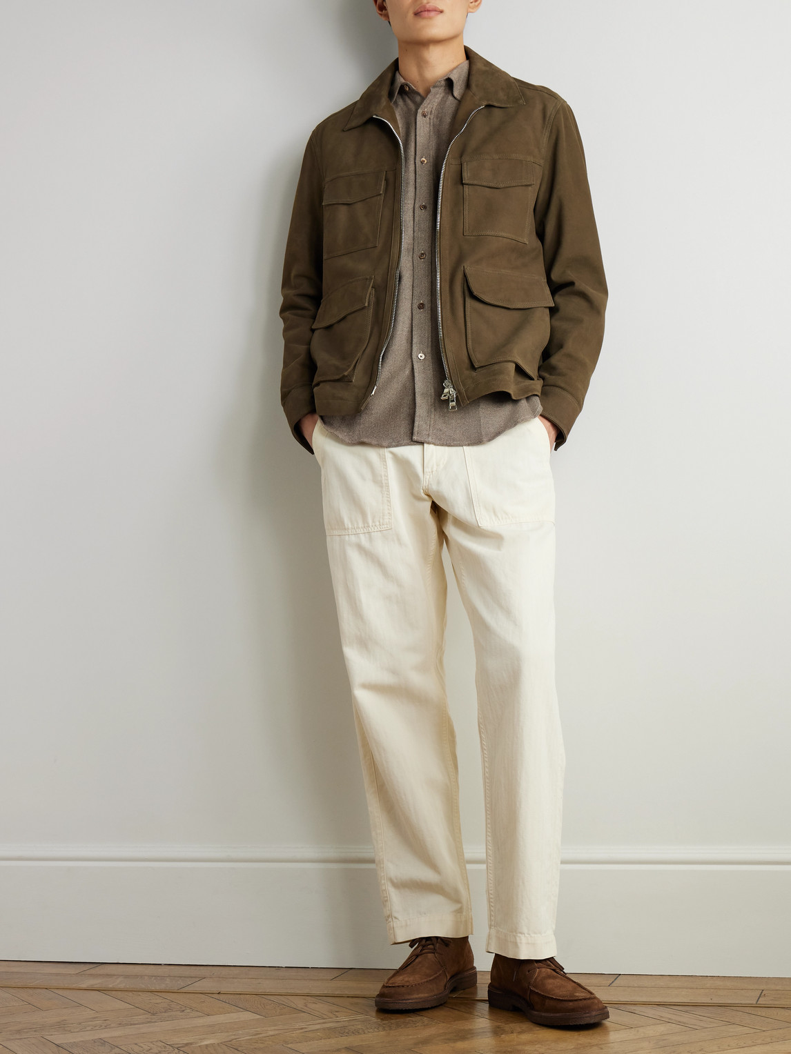 Espiga Herringbone Cotton-Flannel Shirt