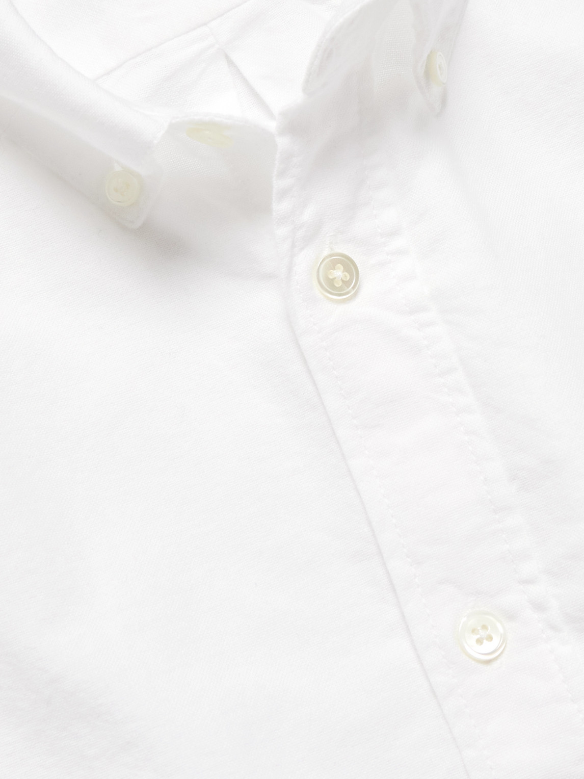 Portuguese Flannel Belavista Button-down Collar Cotton Shirt In White