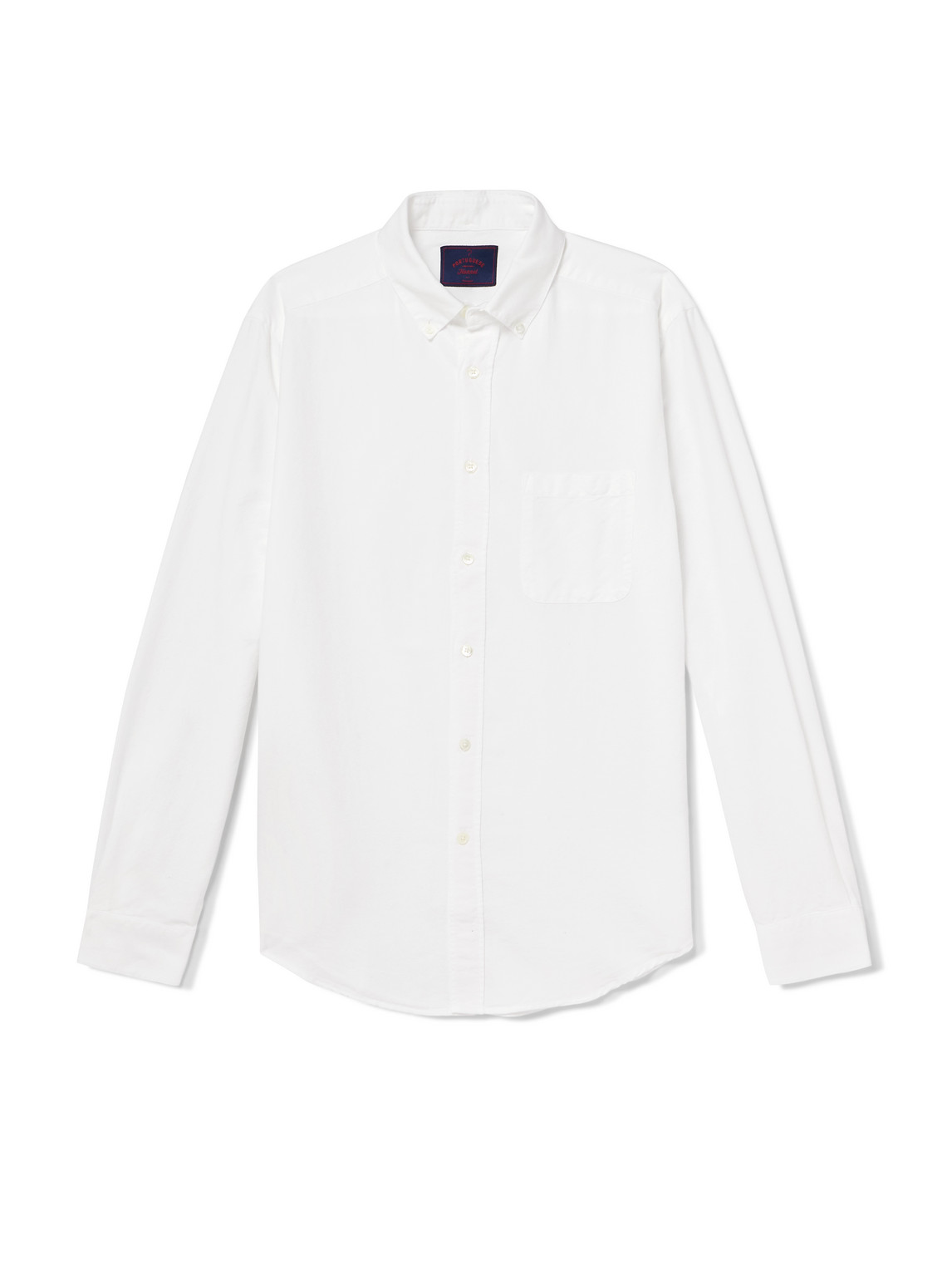 Portuguese Flannel Belavista Button-down Collar Cotton Shirt In White