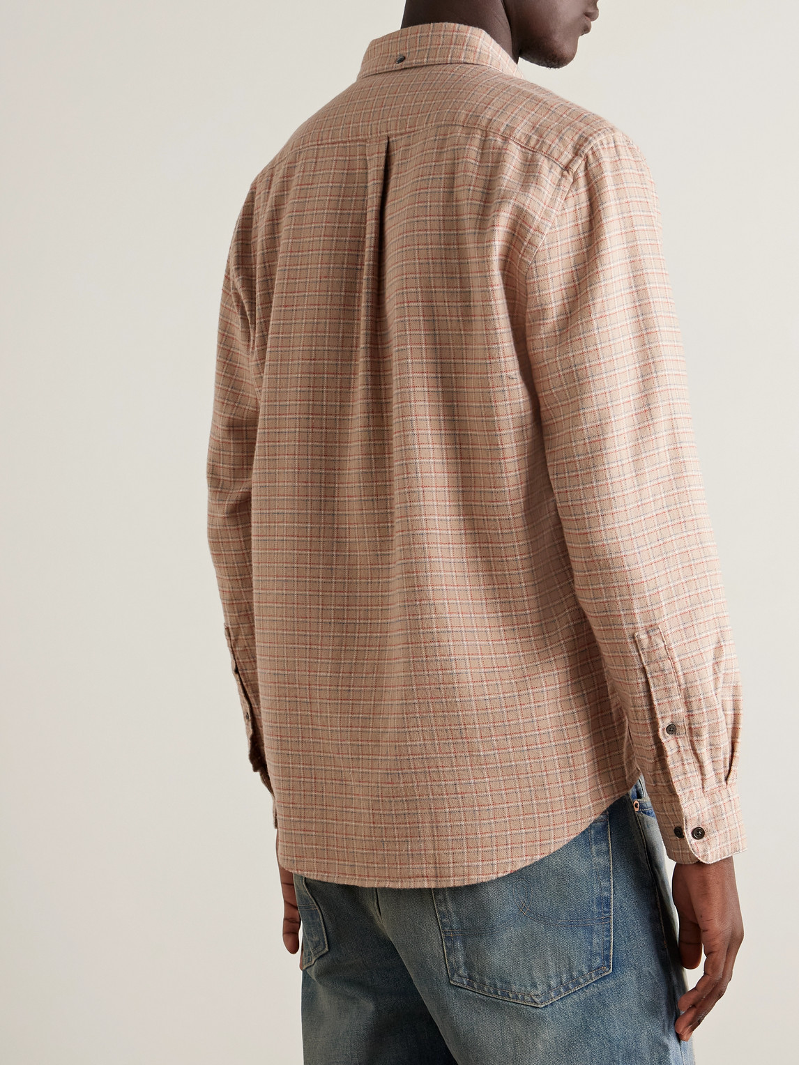  Portuguese Flannel - Estudo Button-down Collar Checked Organic Cotton-flannel Shirt - Men - Neutrals - Xs 