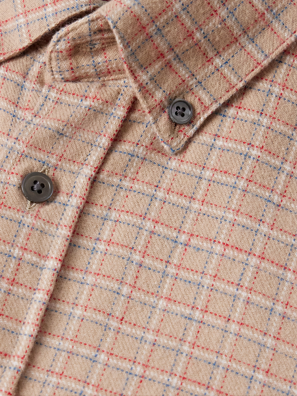  Portuguese Flannel - Estudo Button-down Collar Checked Organic Cotton-flannel Shirt - Men - Neutrals - Xs 