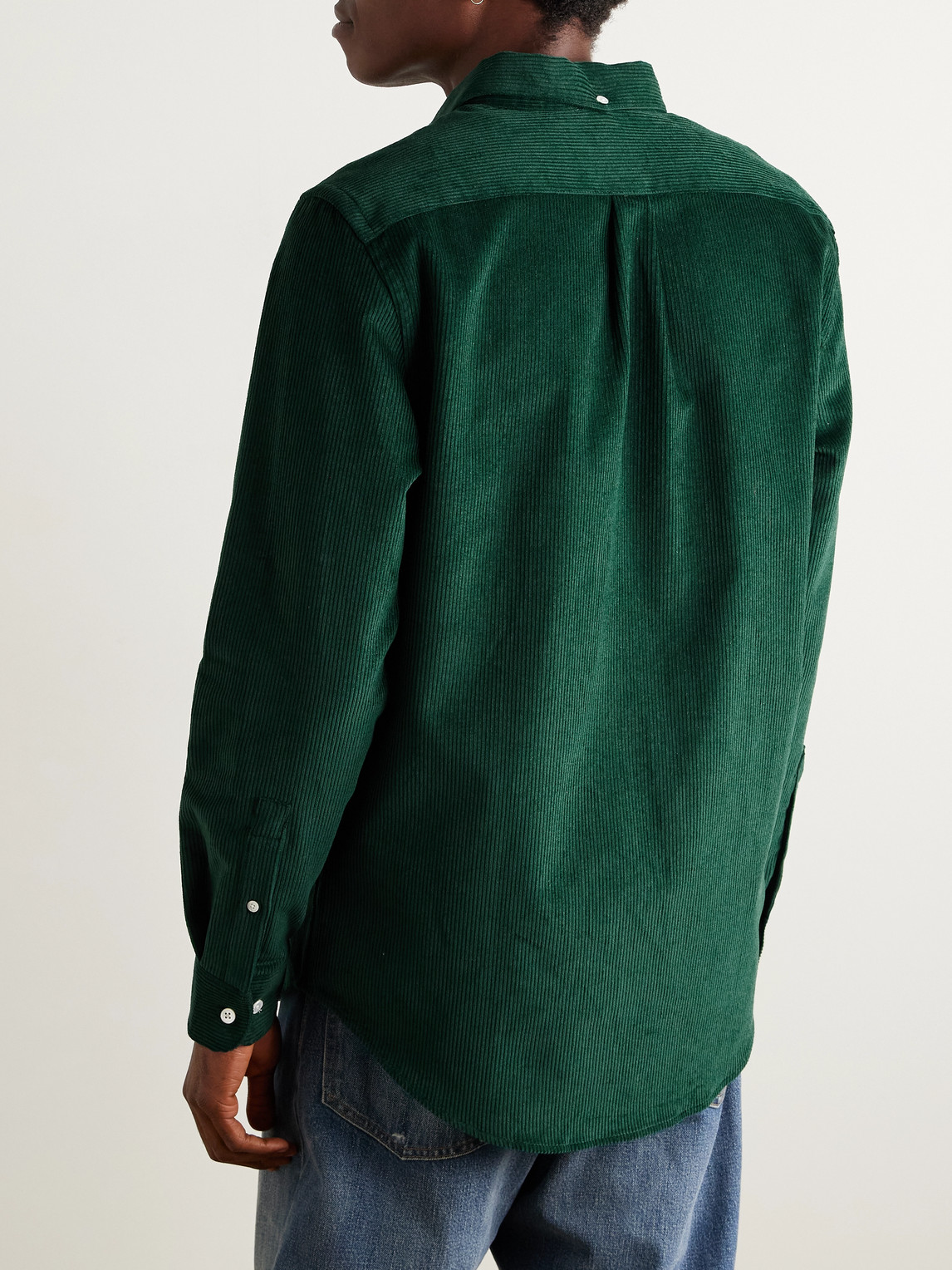 Lobo Button-Down Collar Cotton-Corduroy Shirt