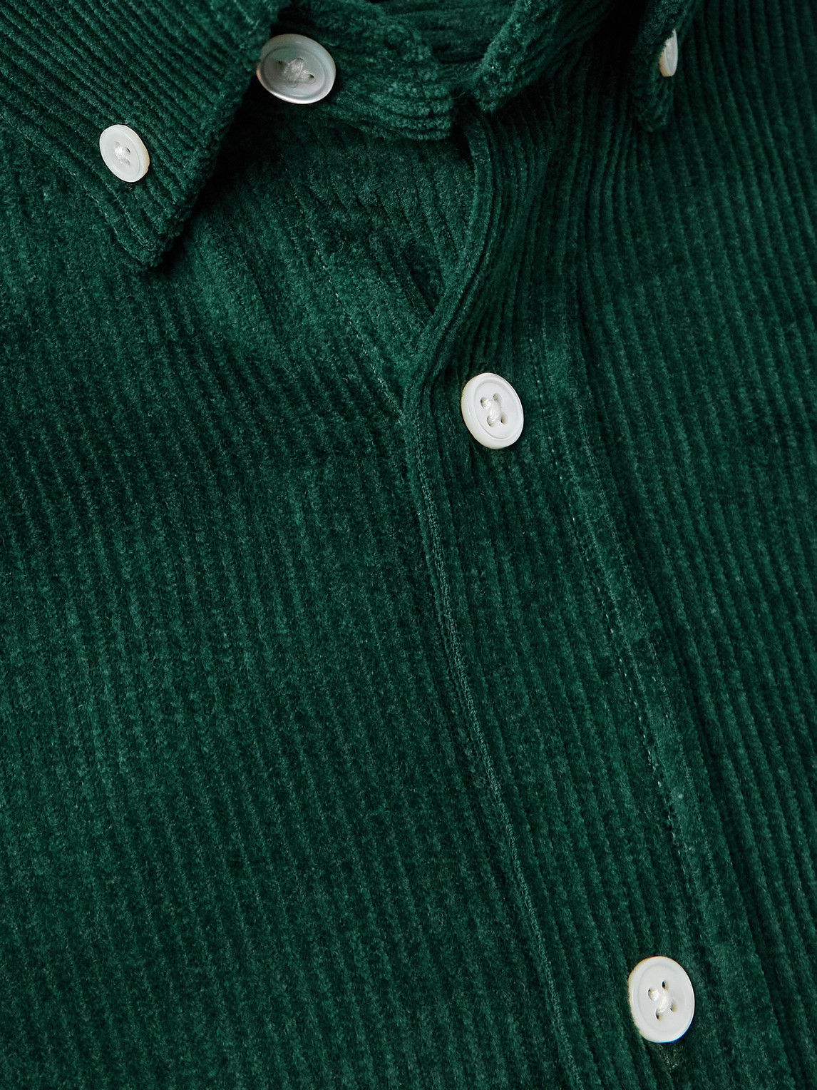 Lobo Button-Down Collar Cotton-Corduroy Shirt