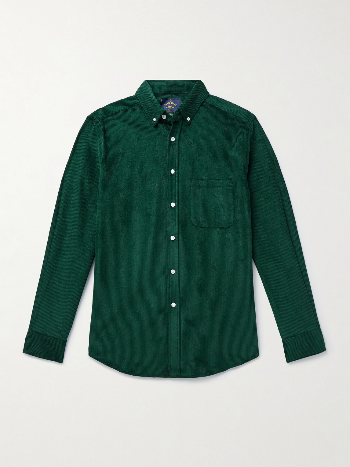 Lobo Button-Down Collar Cotton-Corduroy Shirt