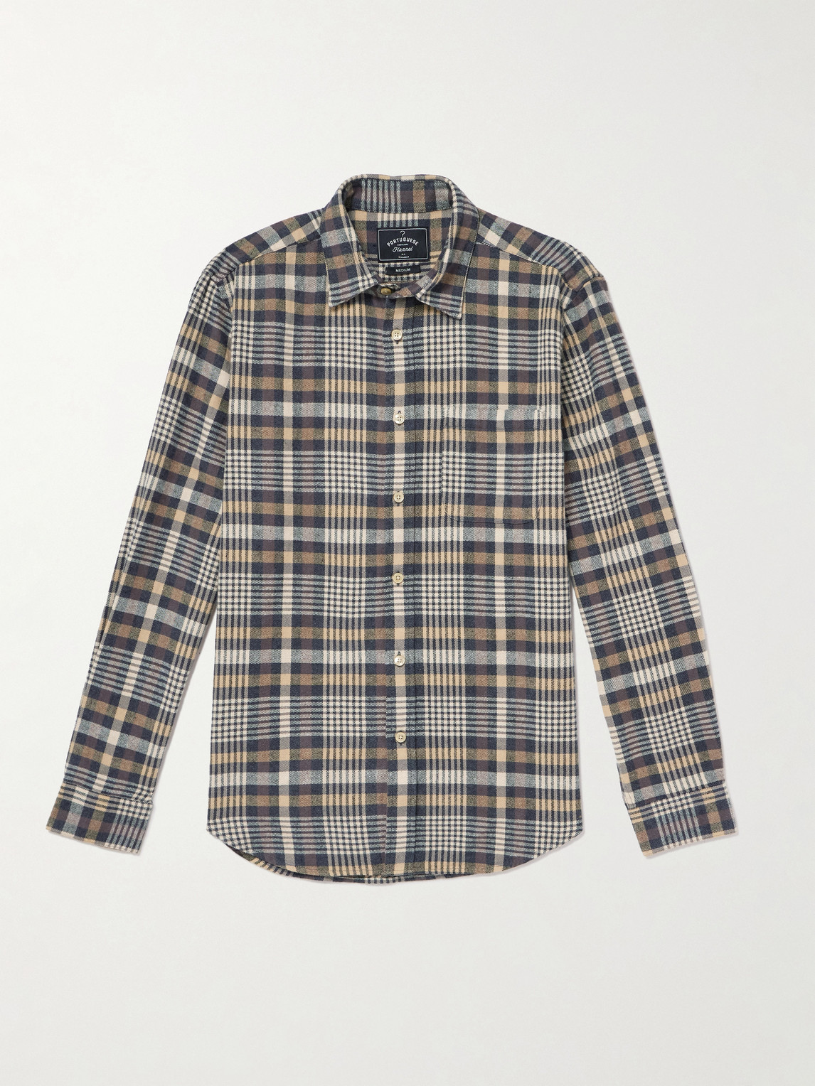 Portuguese Flannel Manta Checked Organic Cotton Shirt In Multi