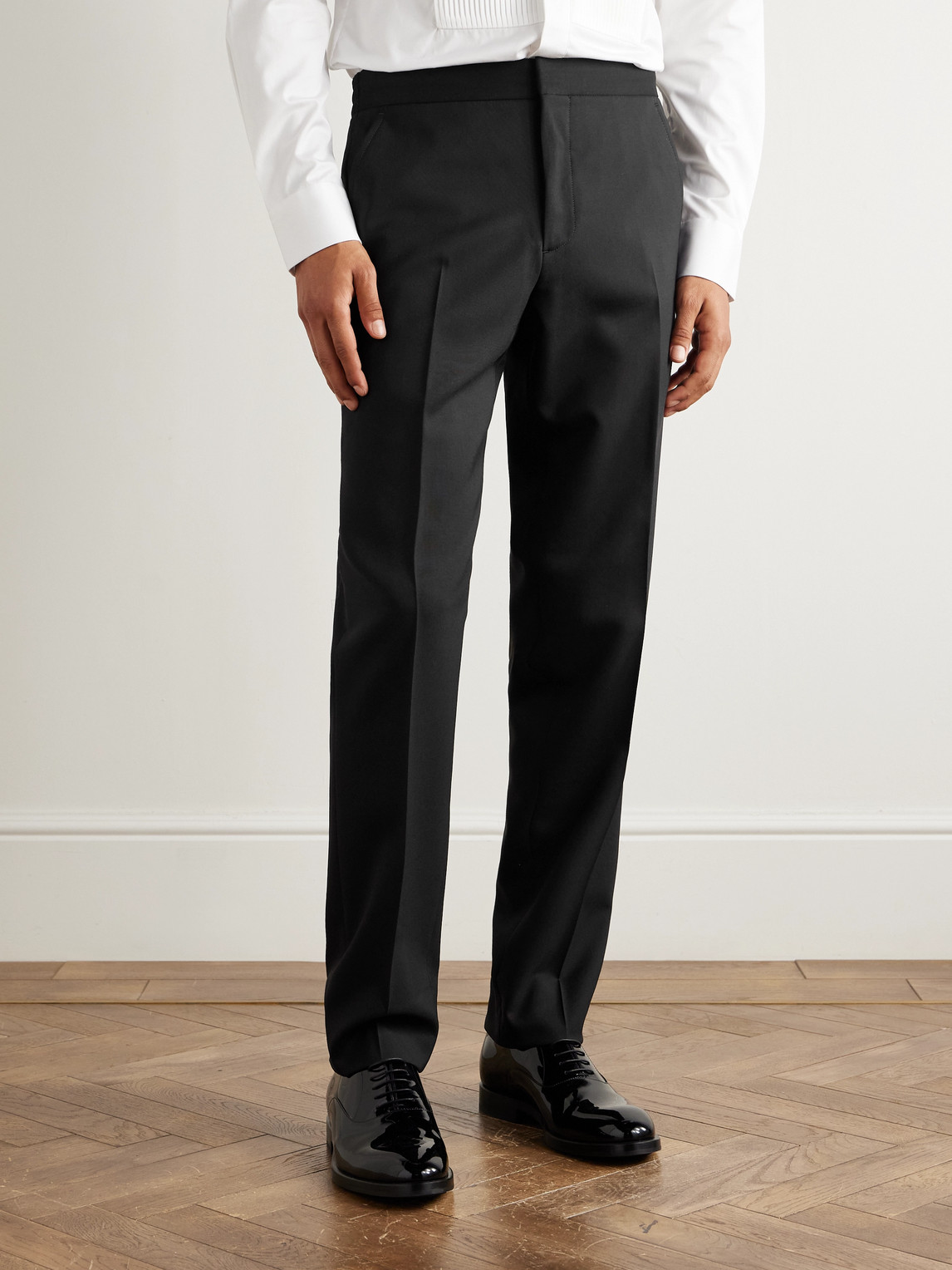  Mr P. - Tapered Wool Tuxedo Trousers - Men - Black - 28 