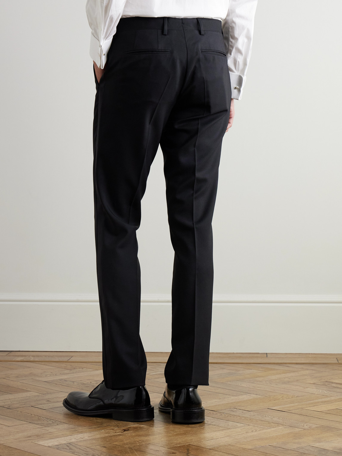 Mr P. - Slim-Fit Satin-Trimmed Wool Tuxedo Trousers