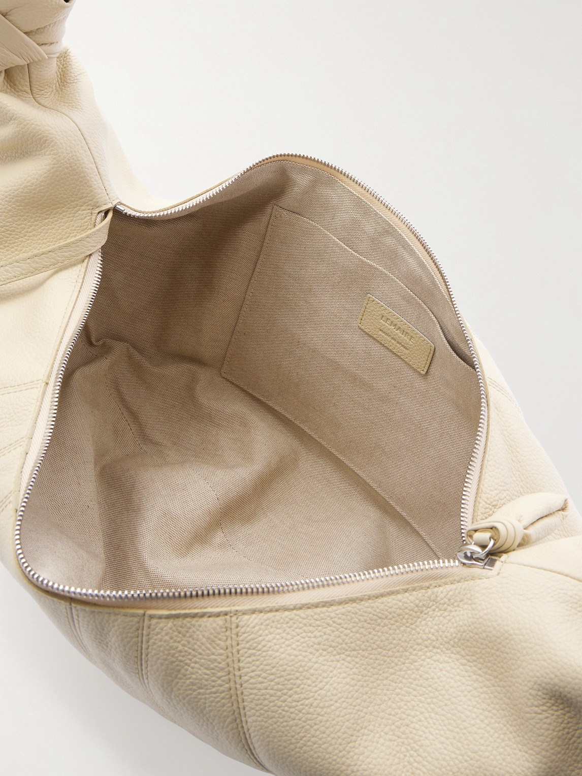 Lemaire Croissant Large Panelled Full-grain Leather Messenger Bag In Brown