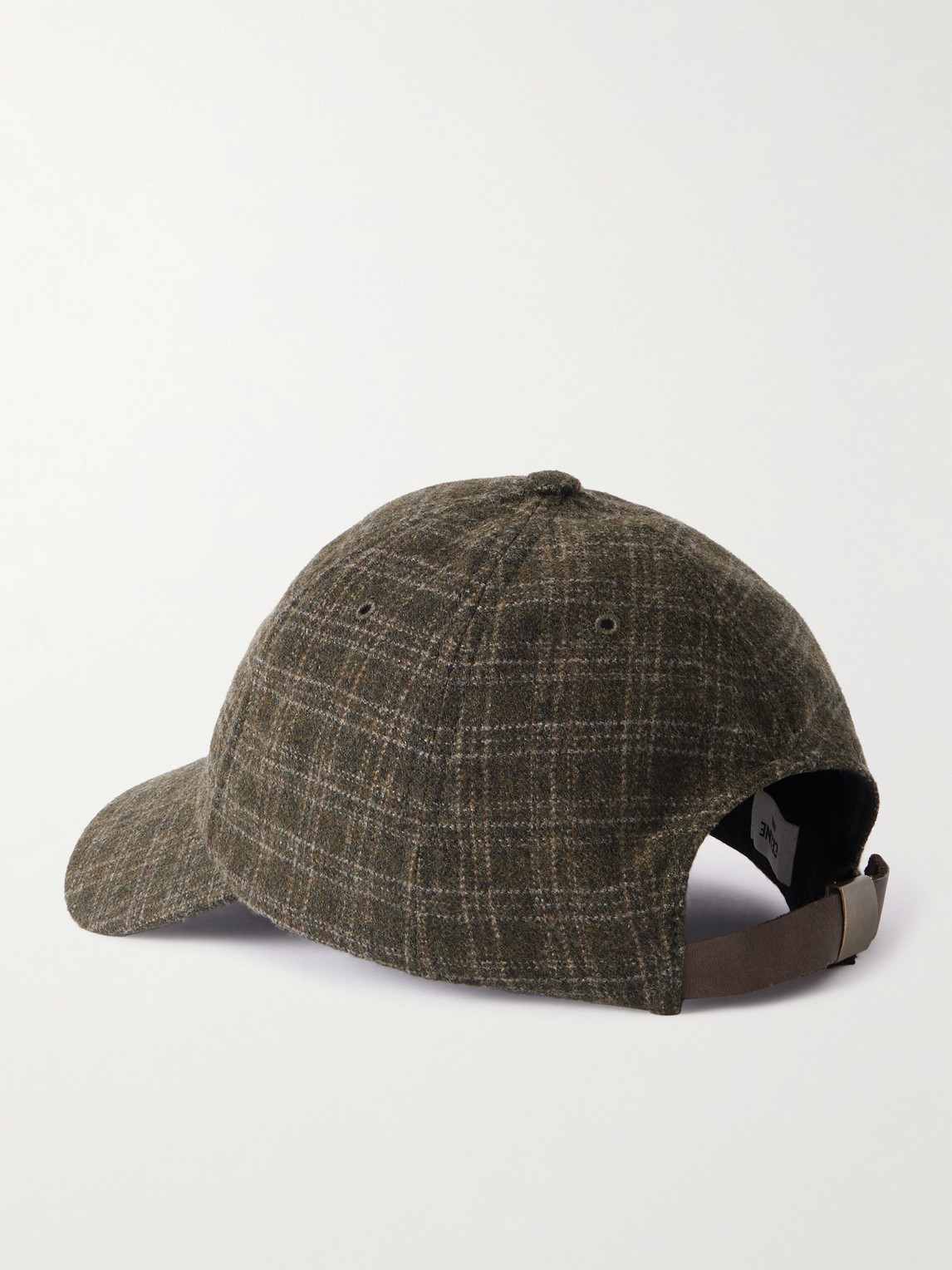 Celine Logo-appliquéd Checked Wool-felt Baseball Cap In Brown