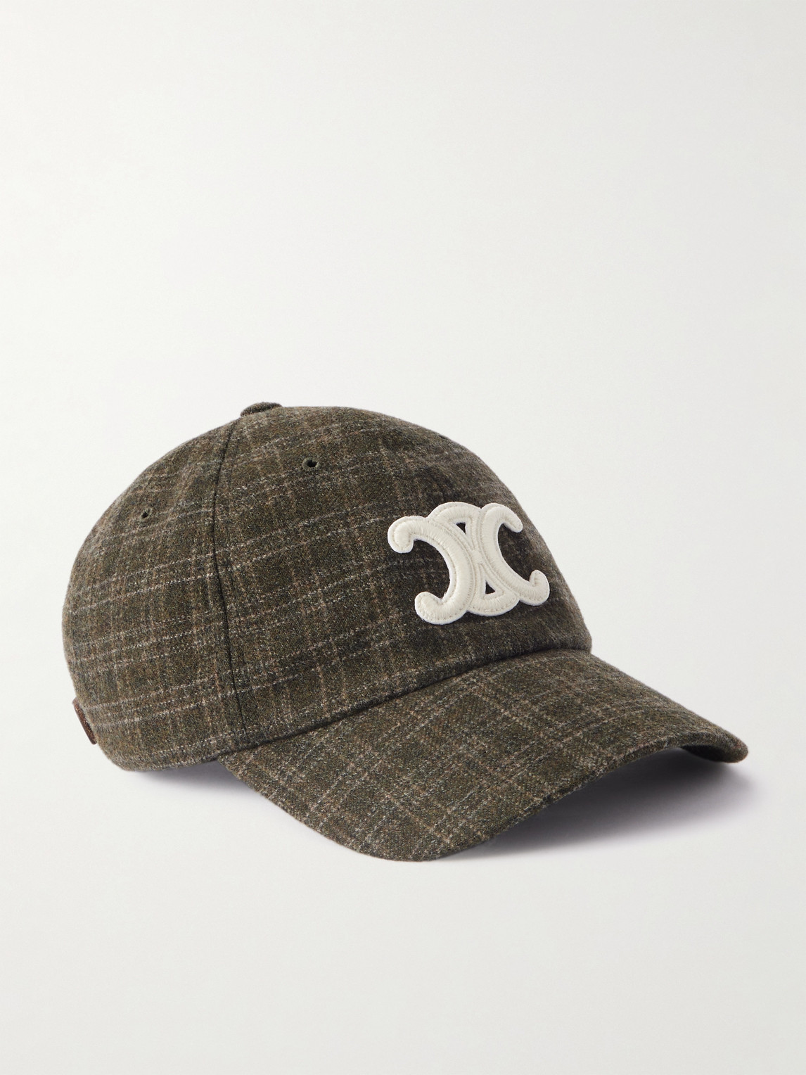 Logo-Appliquéd Checked Wool-Felt Baseball Cap