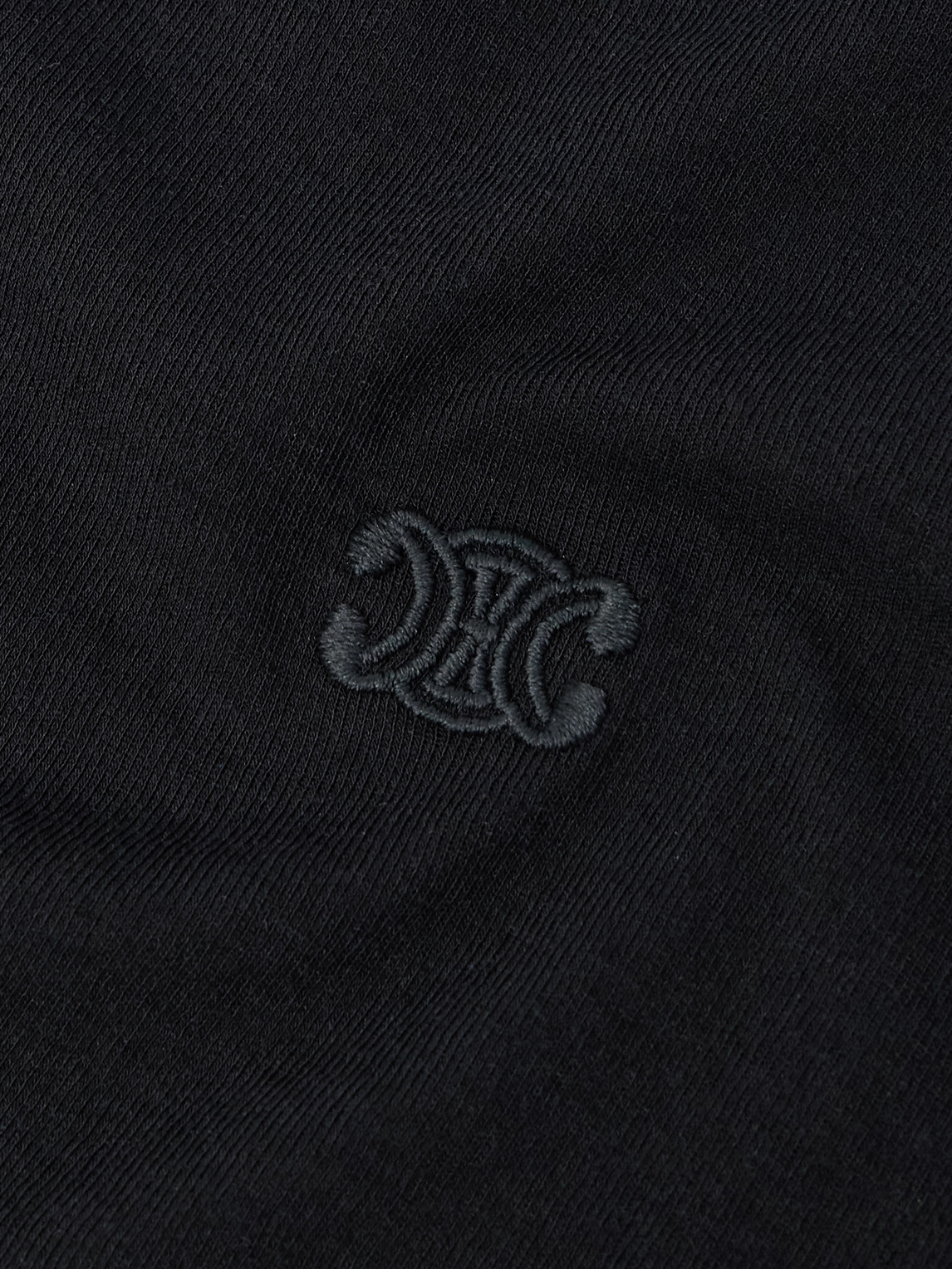 Celine Slim-fit Logo-embroidered Cotton-jersey T-shirt In Black
