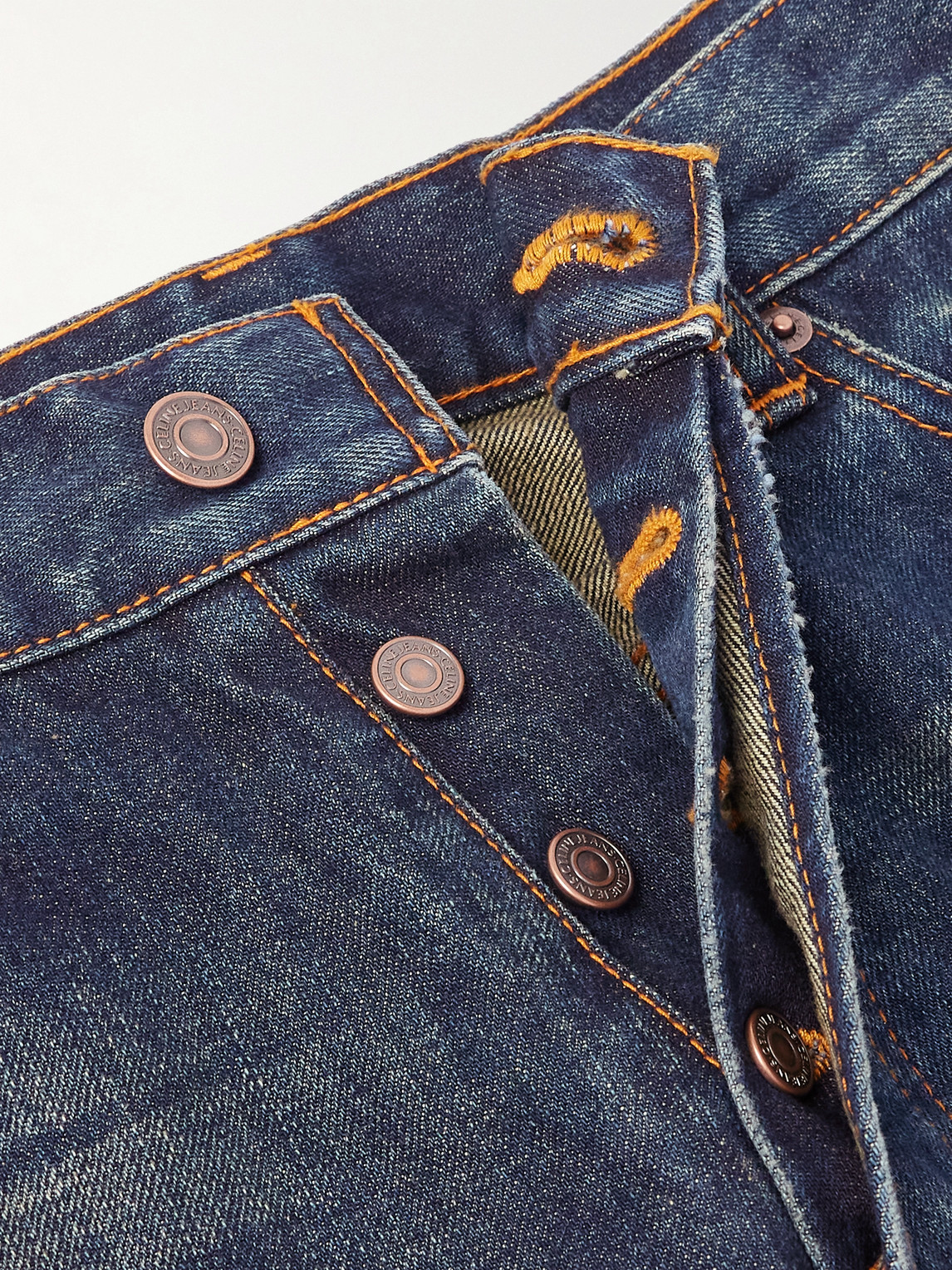 Celine Wesley Straight-leg Distressed Jeans In Blue