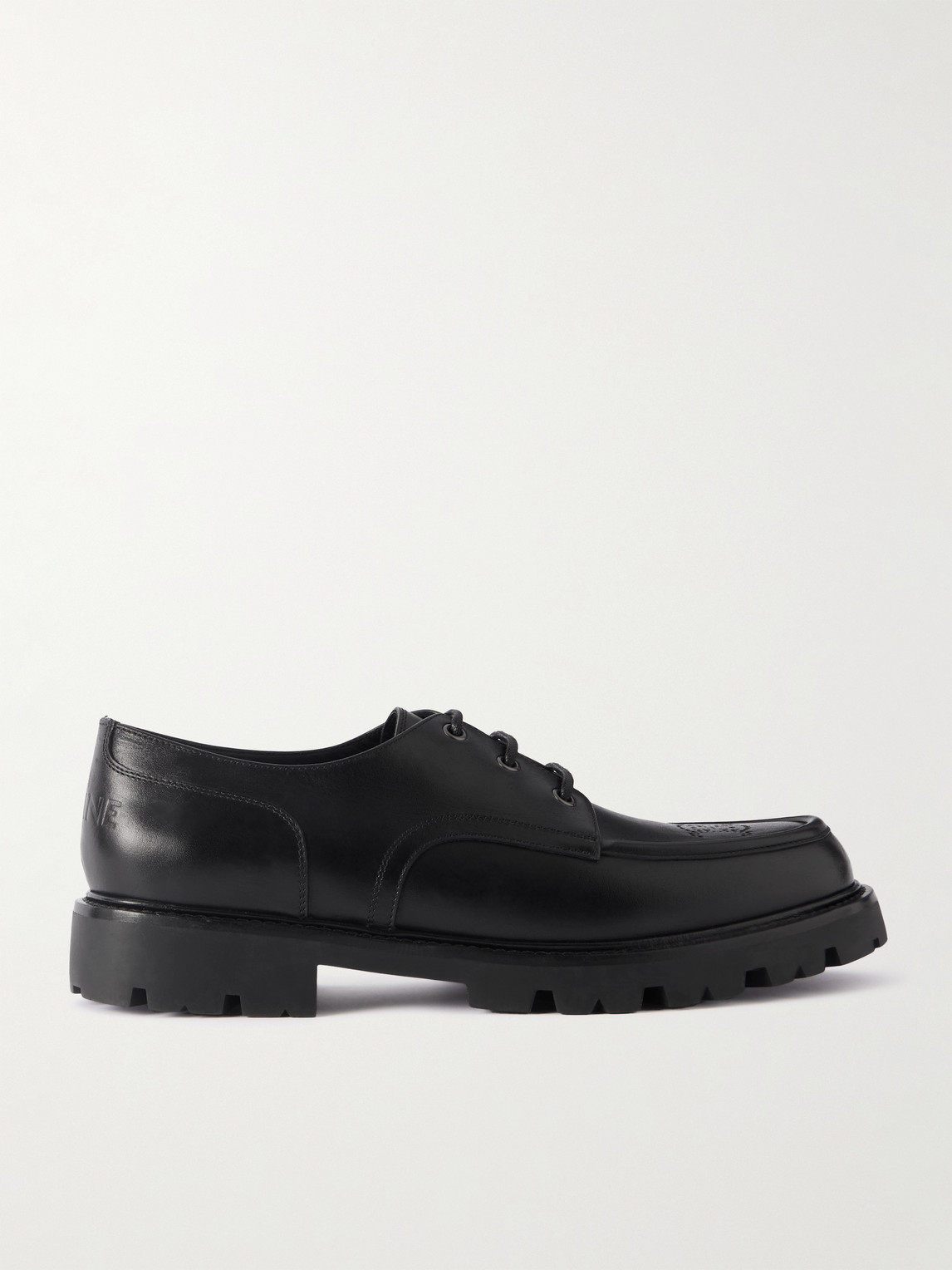 Logo-Perforated Leather Derby Shoes