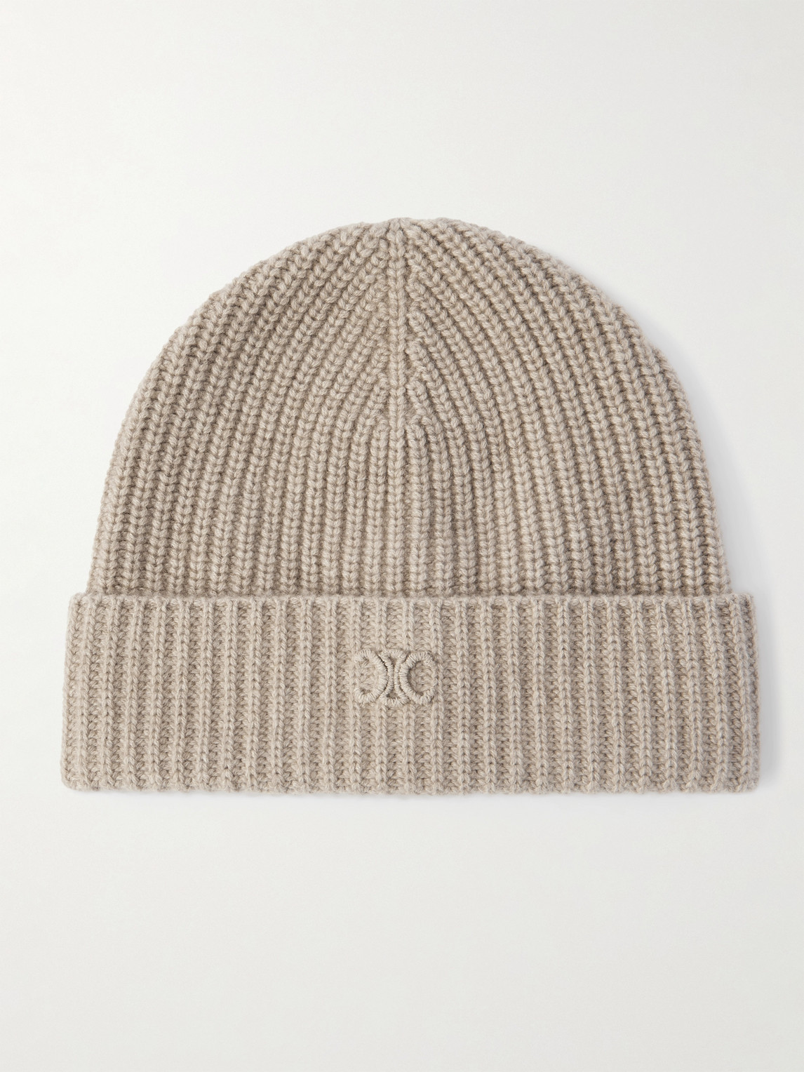 Logo-Embroidered Ribbed Cashmere Beanie