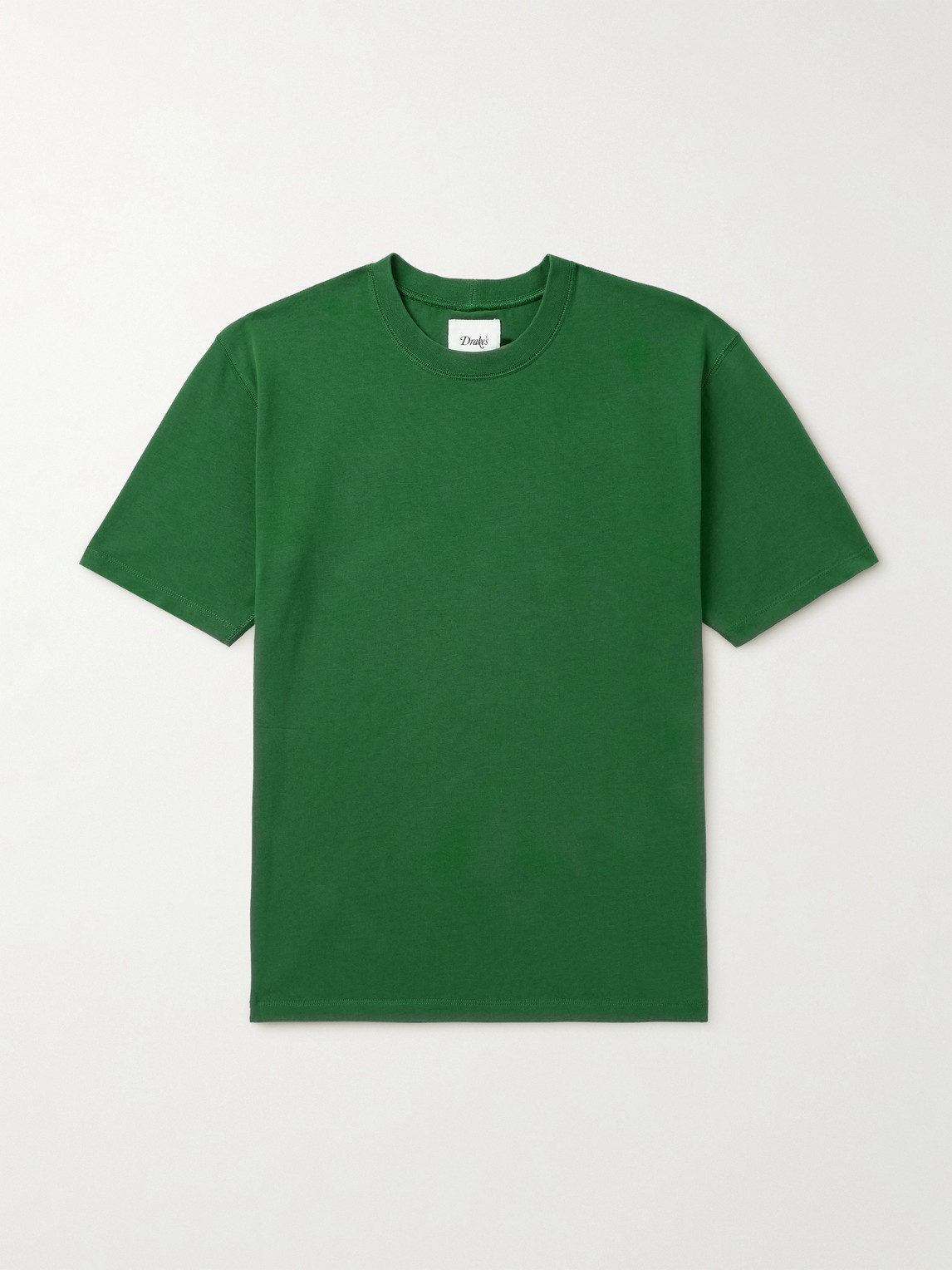 Drake's Hiking Slim-fit Cotton-jersey T-shirt In Green