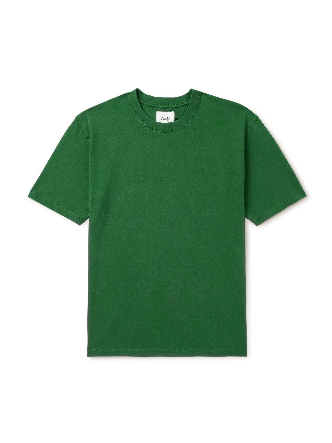 Drake's Hiking Slim-fit Cotton-jersey T-shirt In Green