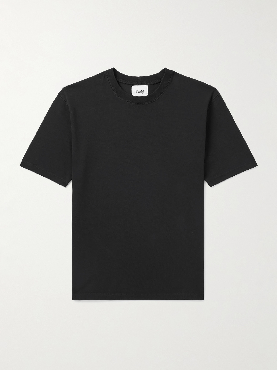 Drake's Hiking Slim-fit Cotton-jersey T-shirt In Black