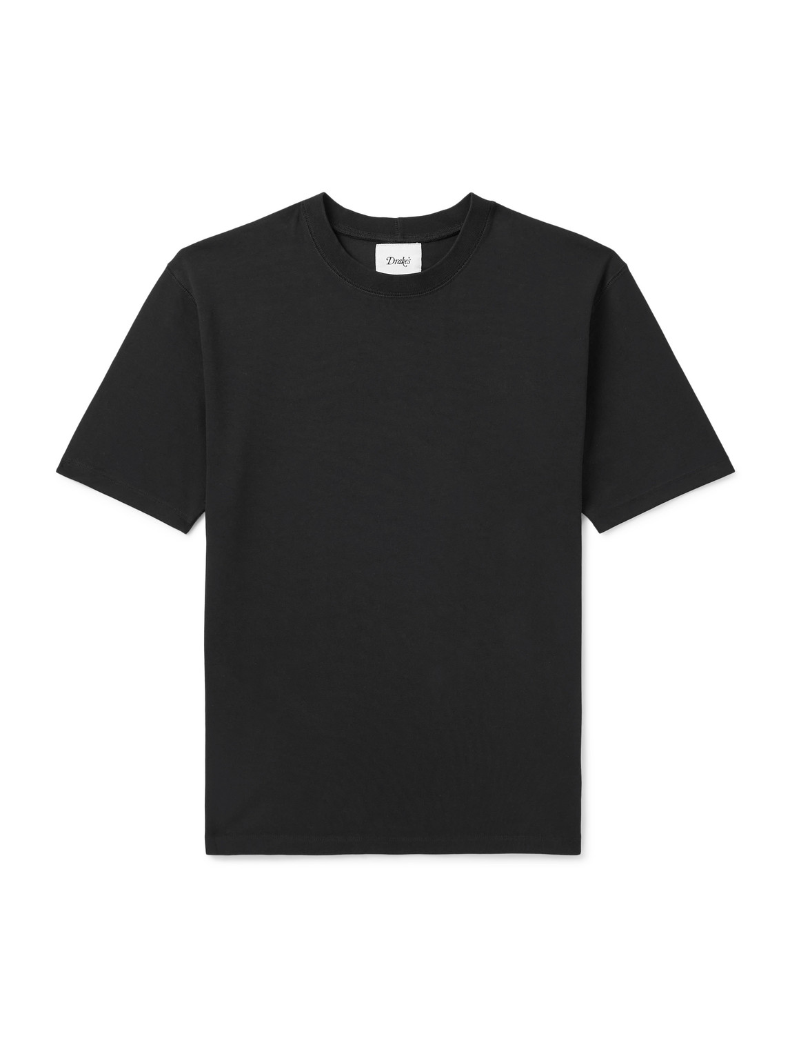 Drake's Hiking Slim-fit Cotton-jersey T-shirt In Black