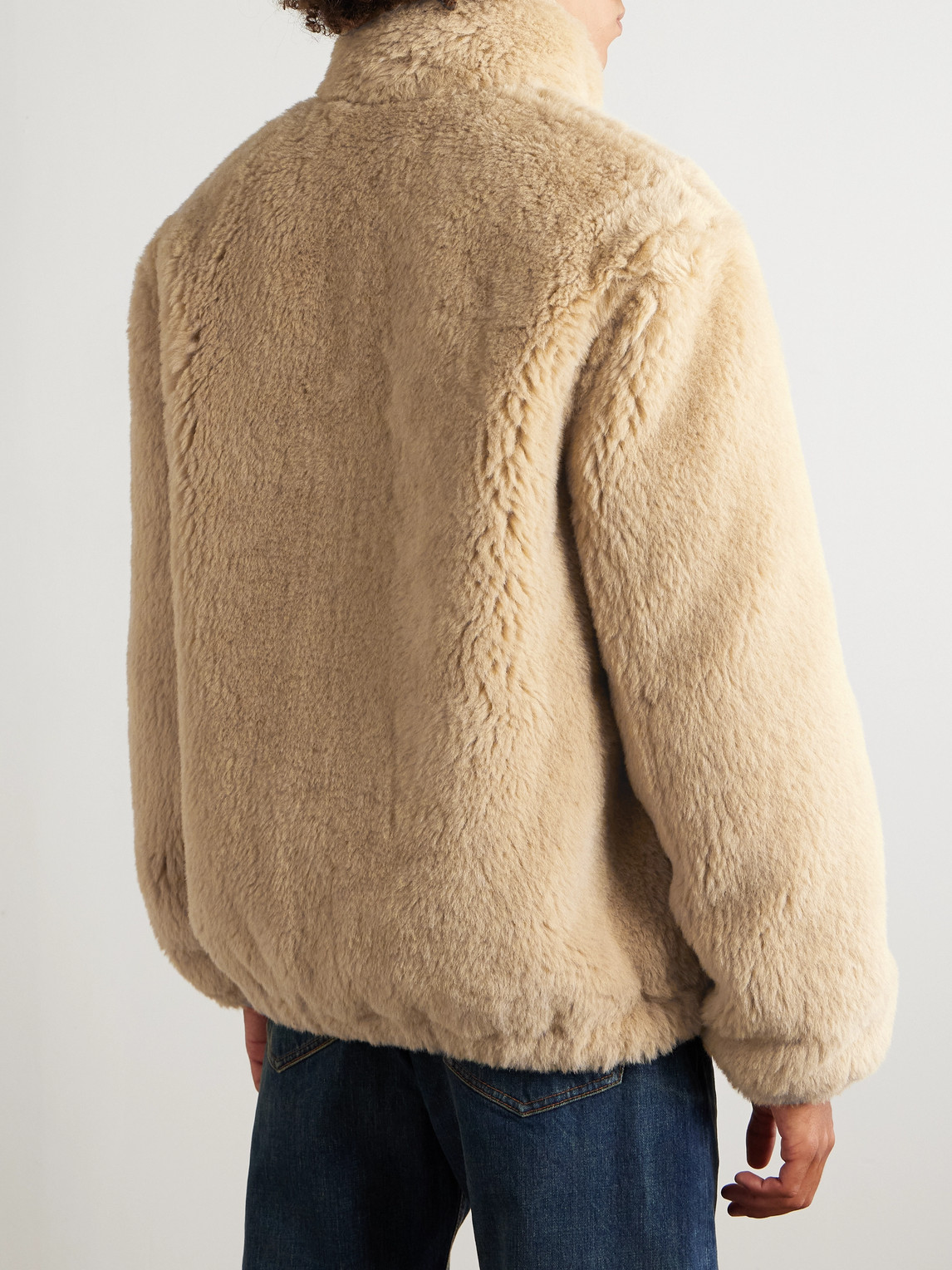 Celine Alpaca And Cotton-blend Jacket In Gold