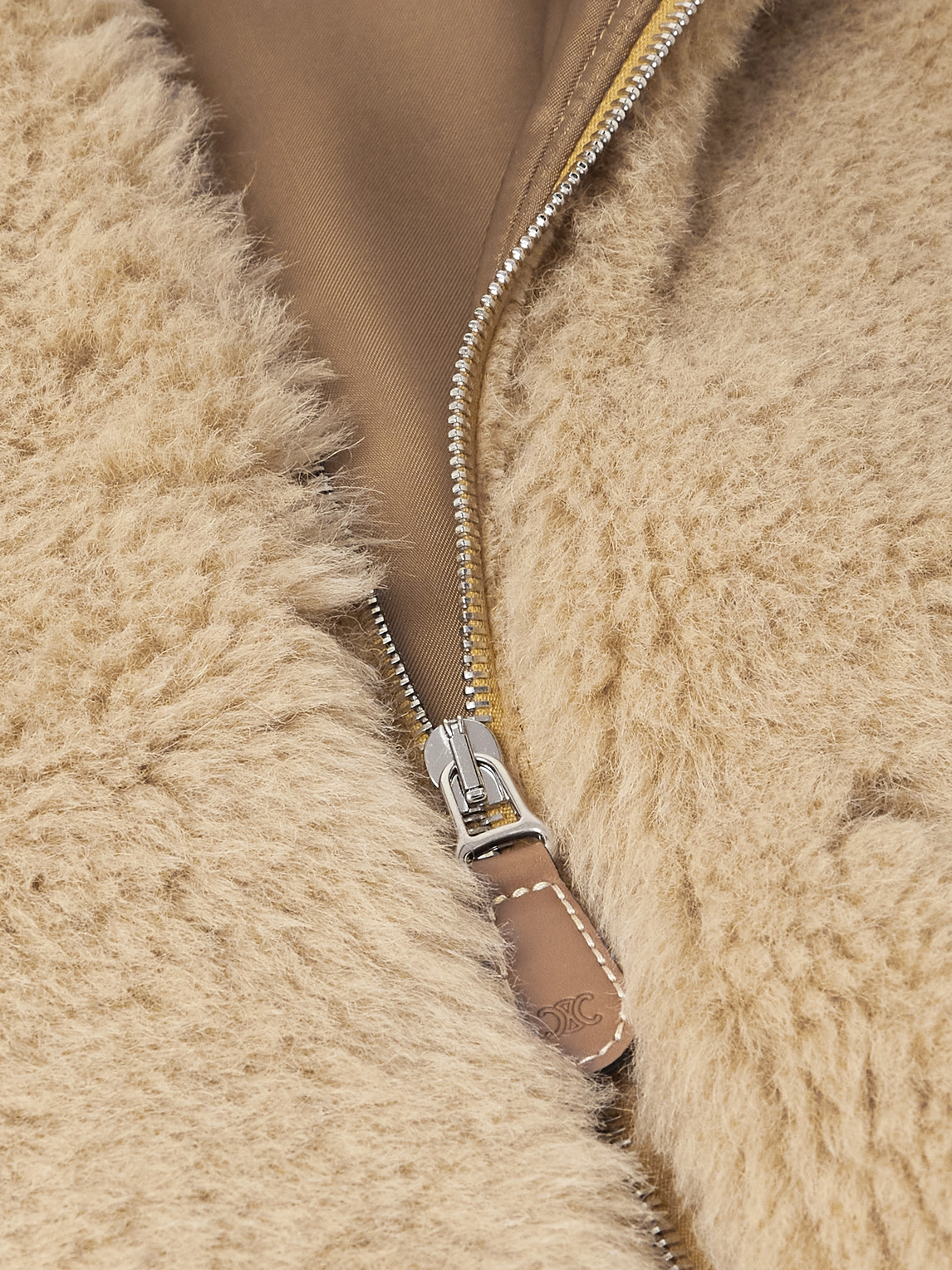 Celine Alpaca And Cotton-blend Jacket In Gold