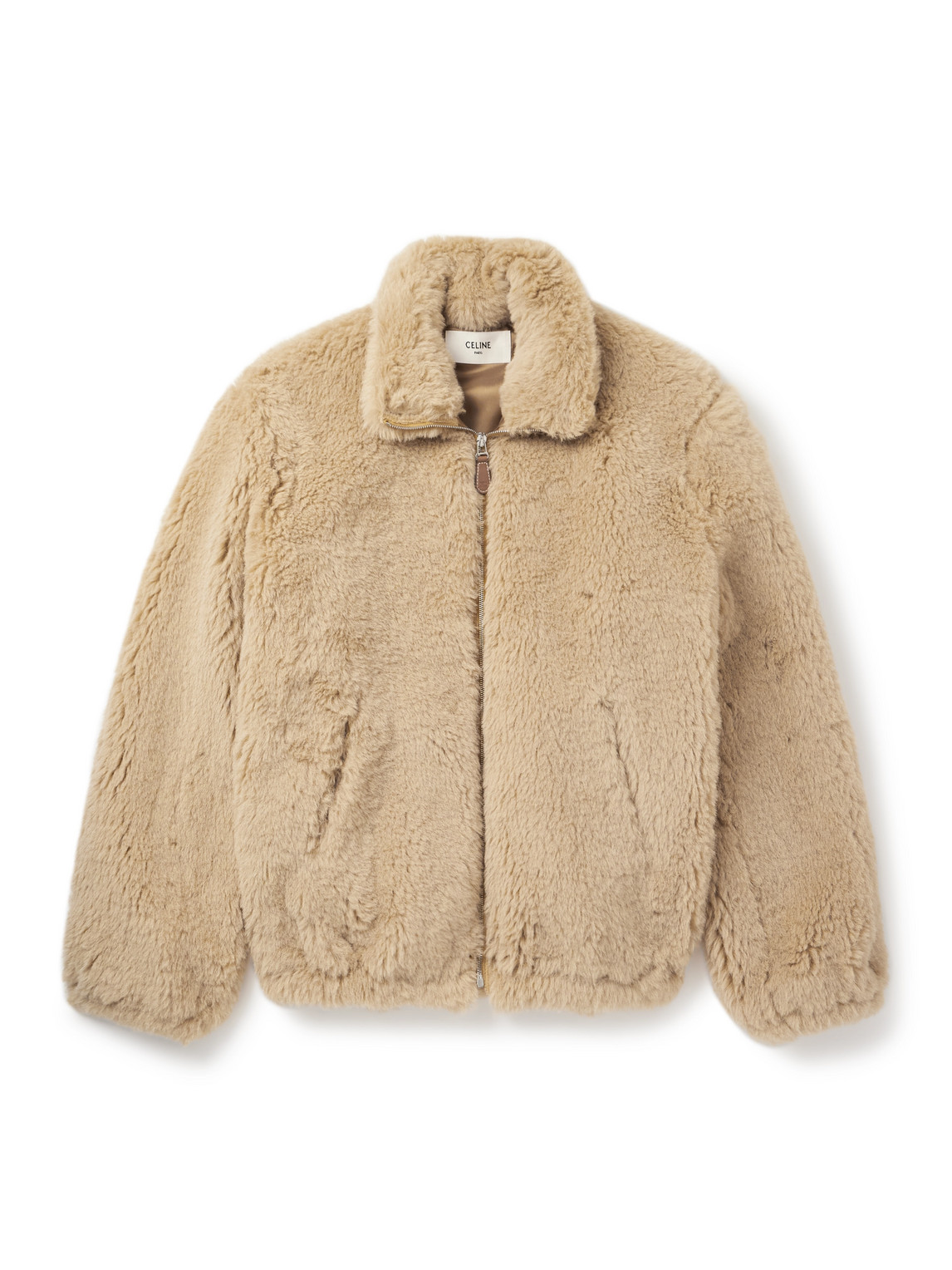 Celine Alpaca And Cotton-blend Jacket In Gold