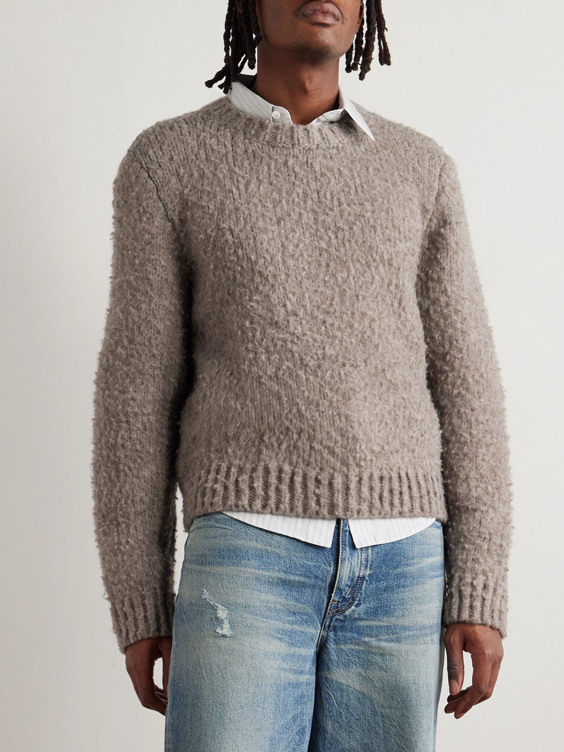 Celine Brushed Wool And Yak-blend Sweater In Brown