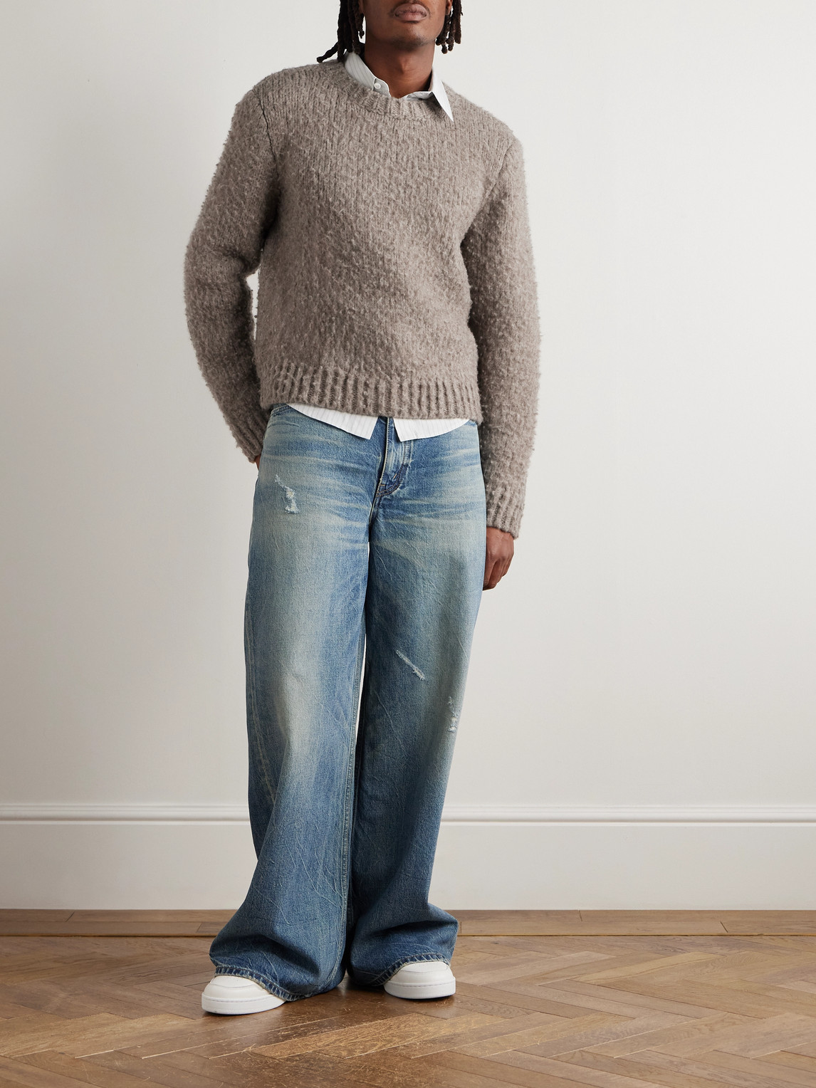 Celine Brushed Wool And Yak-blend Sweater In Brown