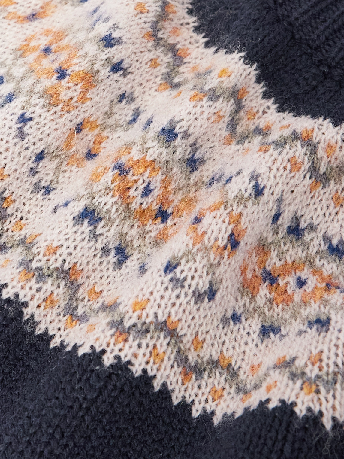 Celine Crewneck Sweater In Triomphe Fair Isle Wool In Blue