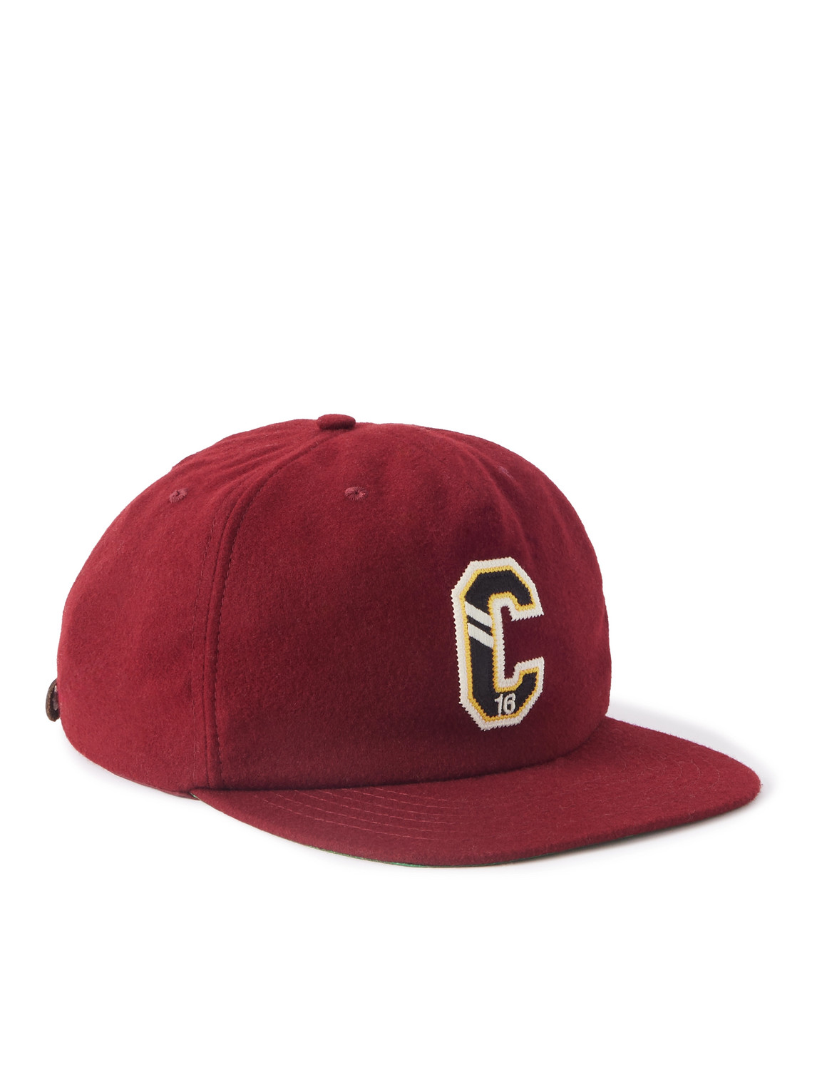 Celine Logo-appliquéd Wool-felt Baseball Cap In Burgundy