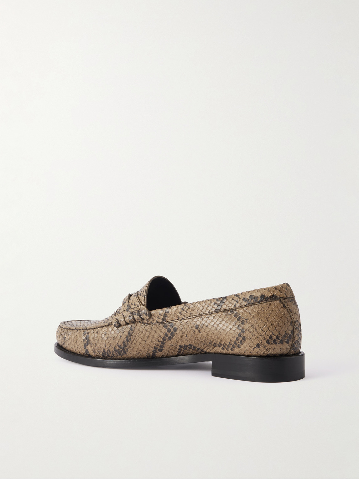 Celine Logo-embellished Snake-effect Leather Penny Loafers In Multi