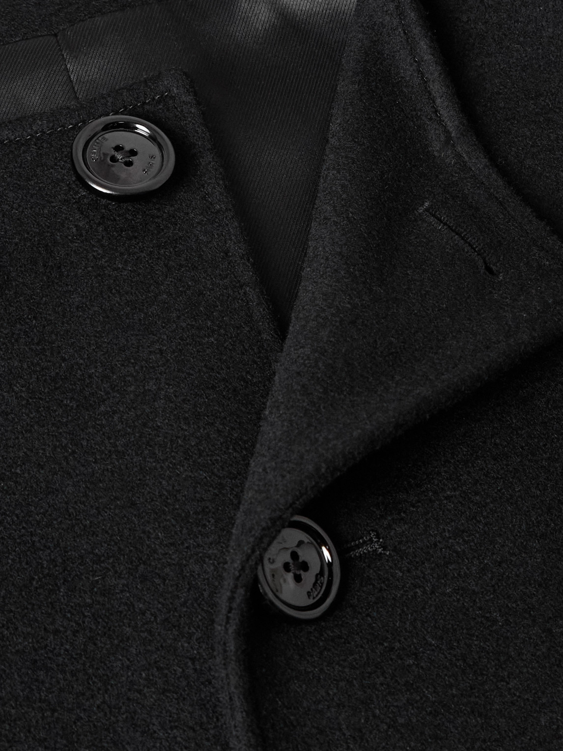 Celine Cropped Logo-embroidered Wool-felt Jacket In Black