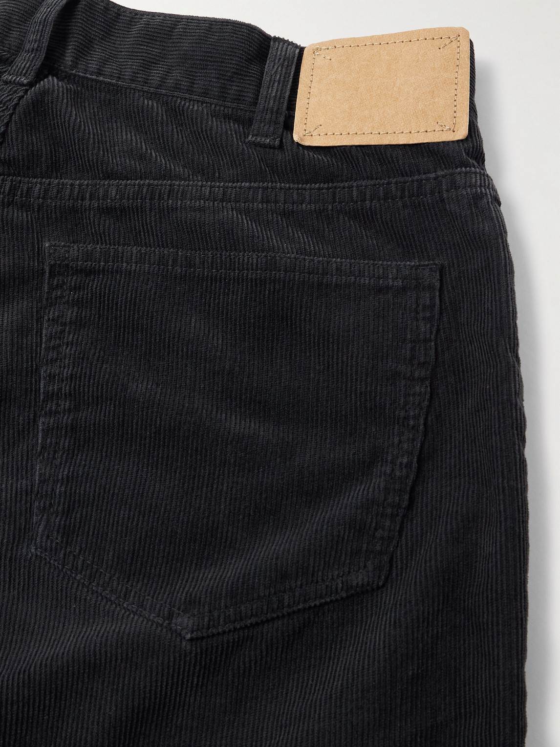 Celine Wesley Straight-leg Cotton-corduroy Trousers In Black