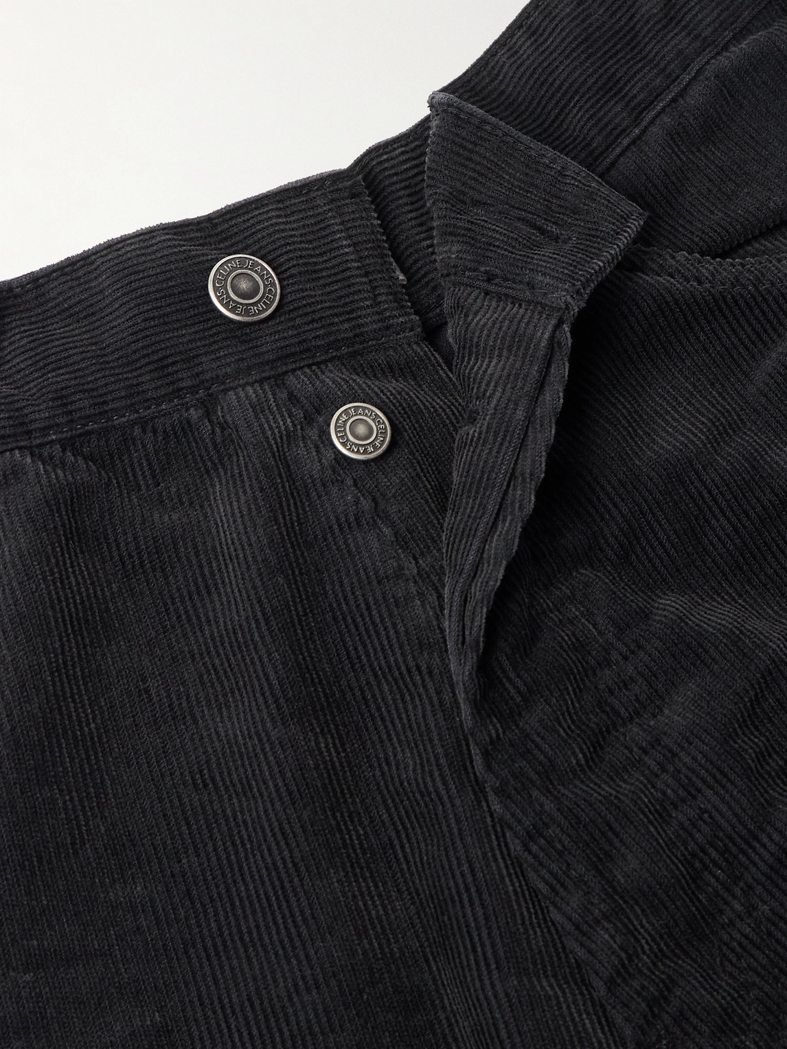 Celine Wesley Straight-leg Cotton-corduroy Trousers In Black