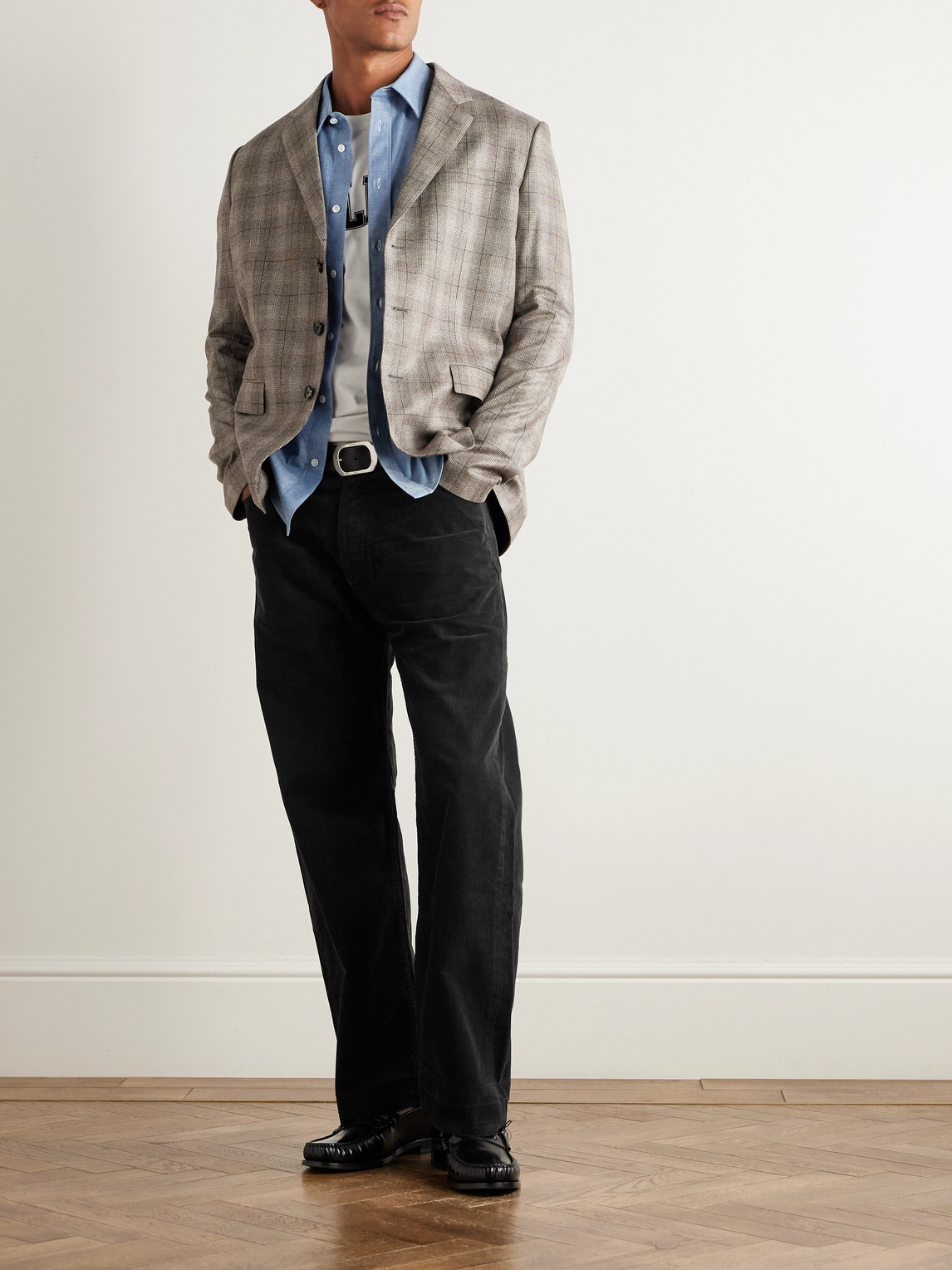 Celine Wesley Straight-leg Cotton-corduroy Trousers In Black