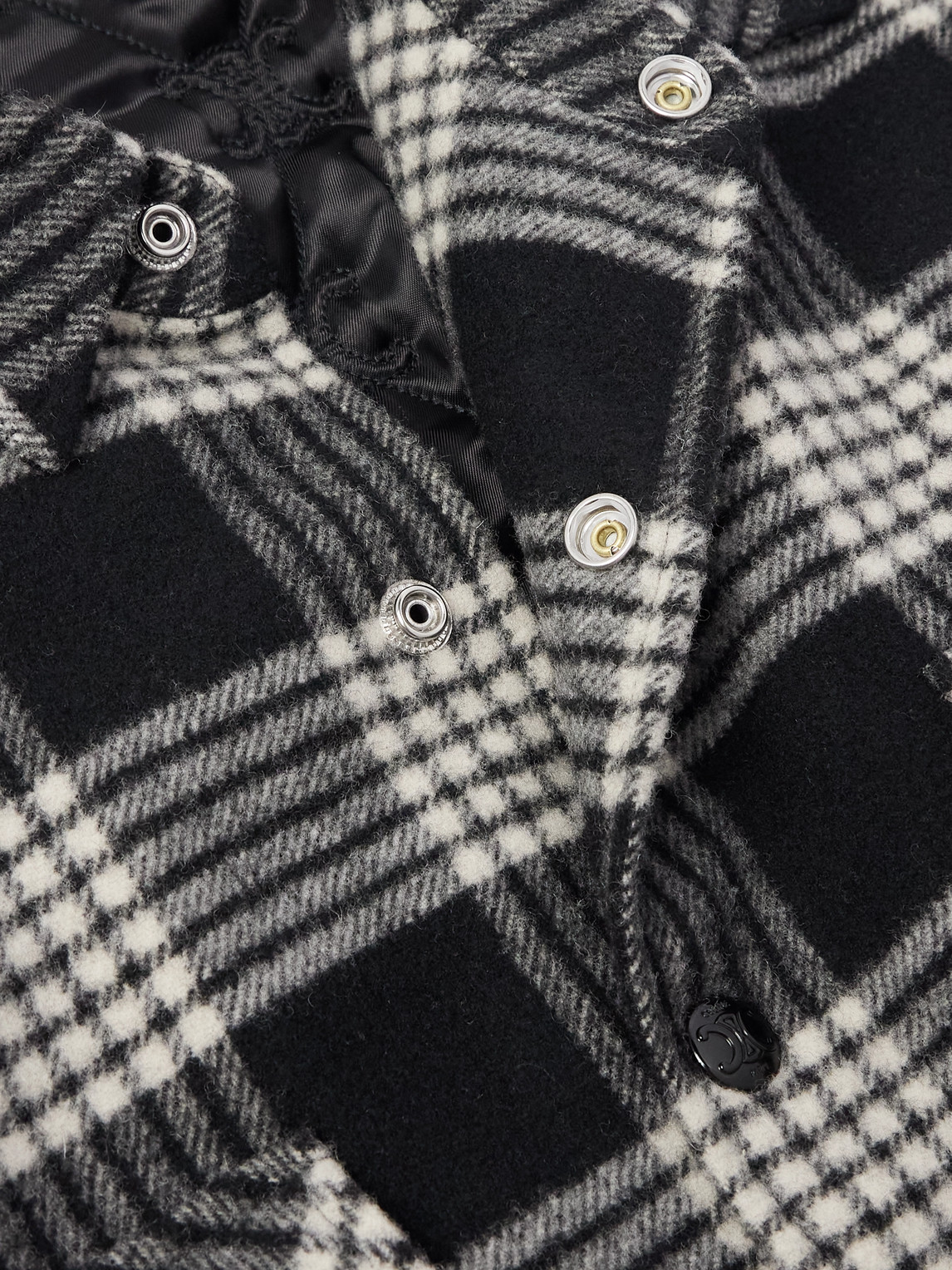 Celine Checked Wool-blend Overshirt In Black