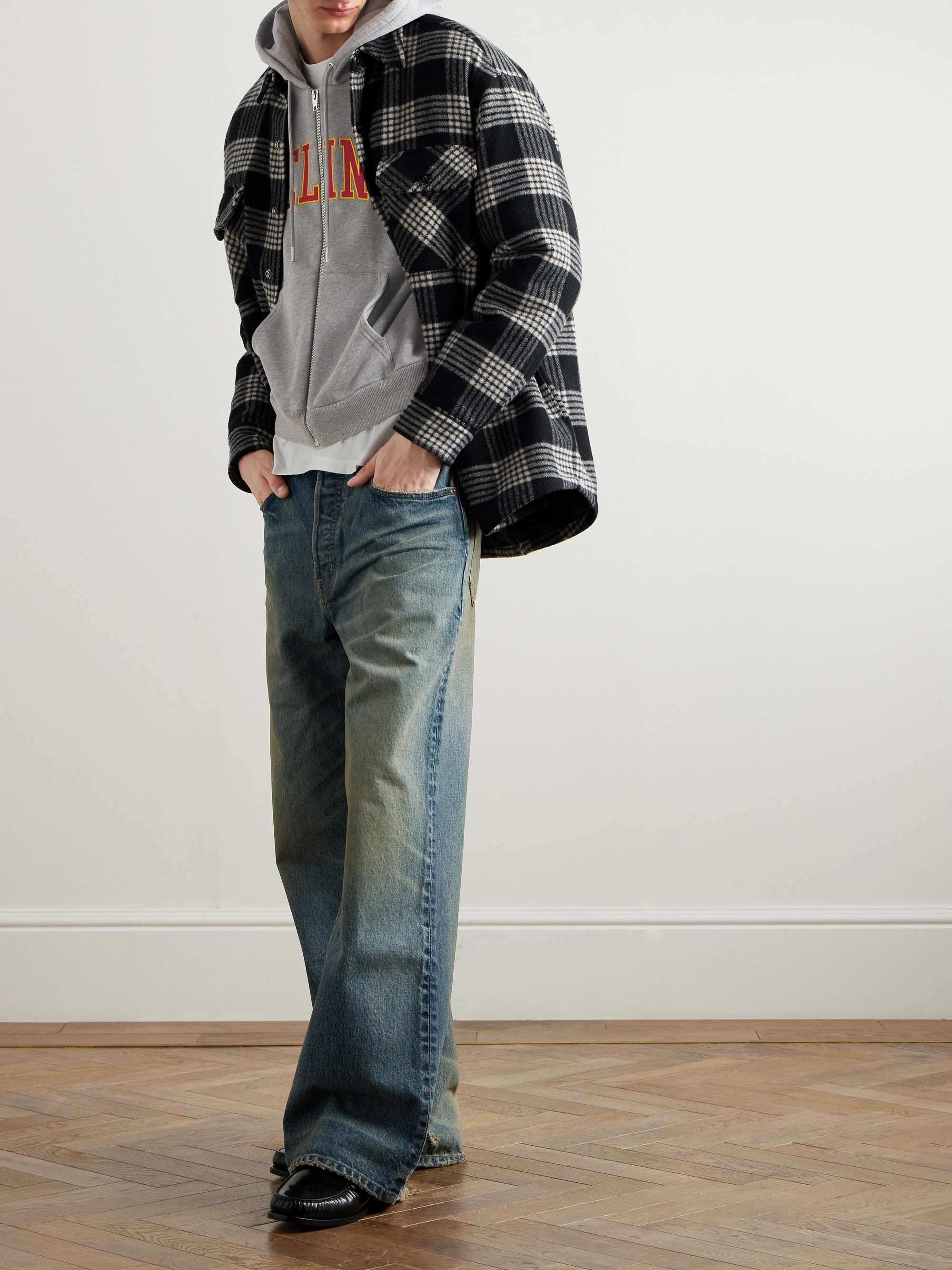 CELINE コットンジャージー ジップアップフーディー ロゴ