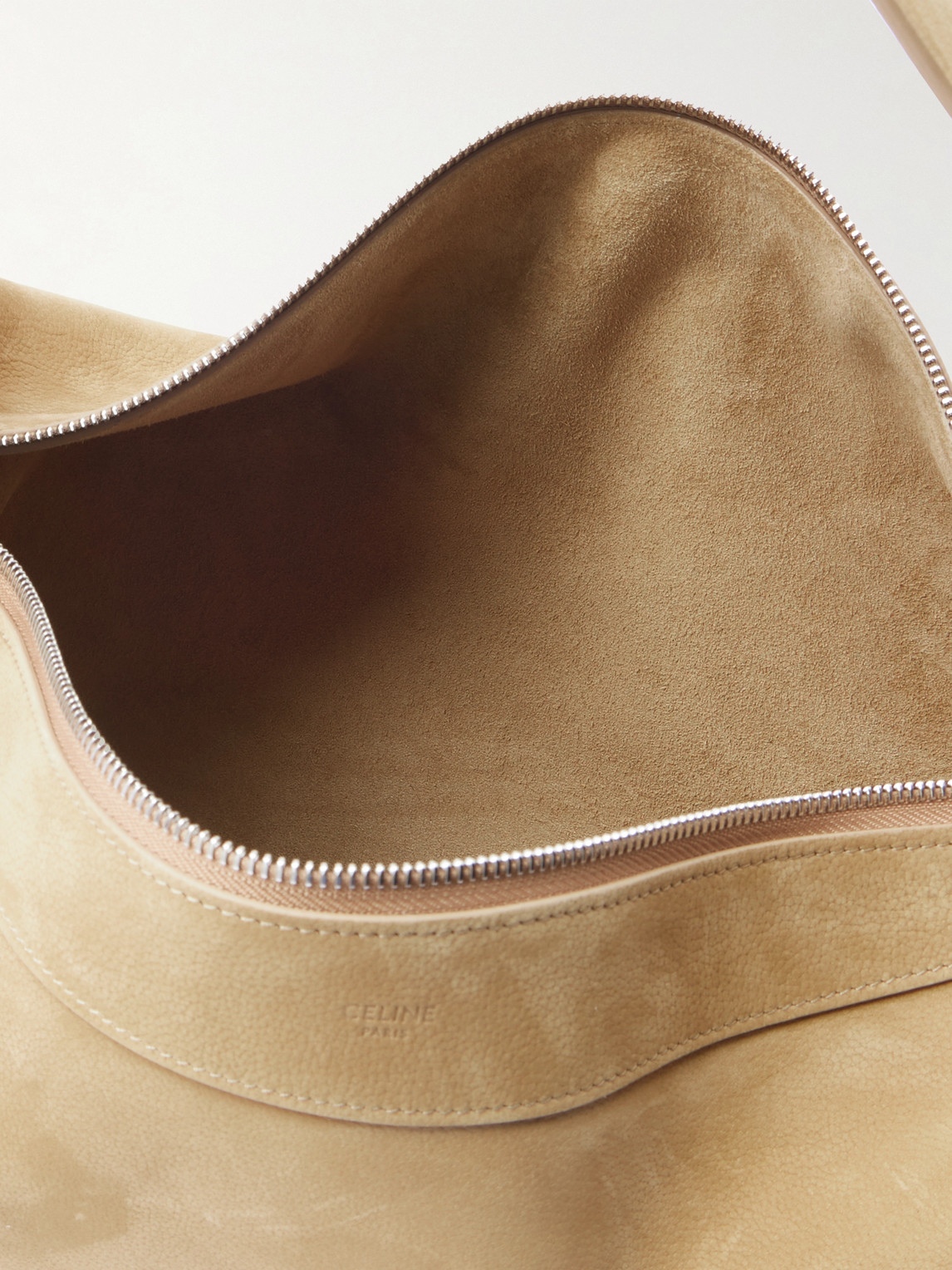 Celine Romy Large Textured-nubuck Messenger Bag In Brown