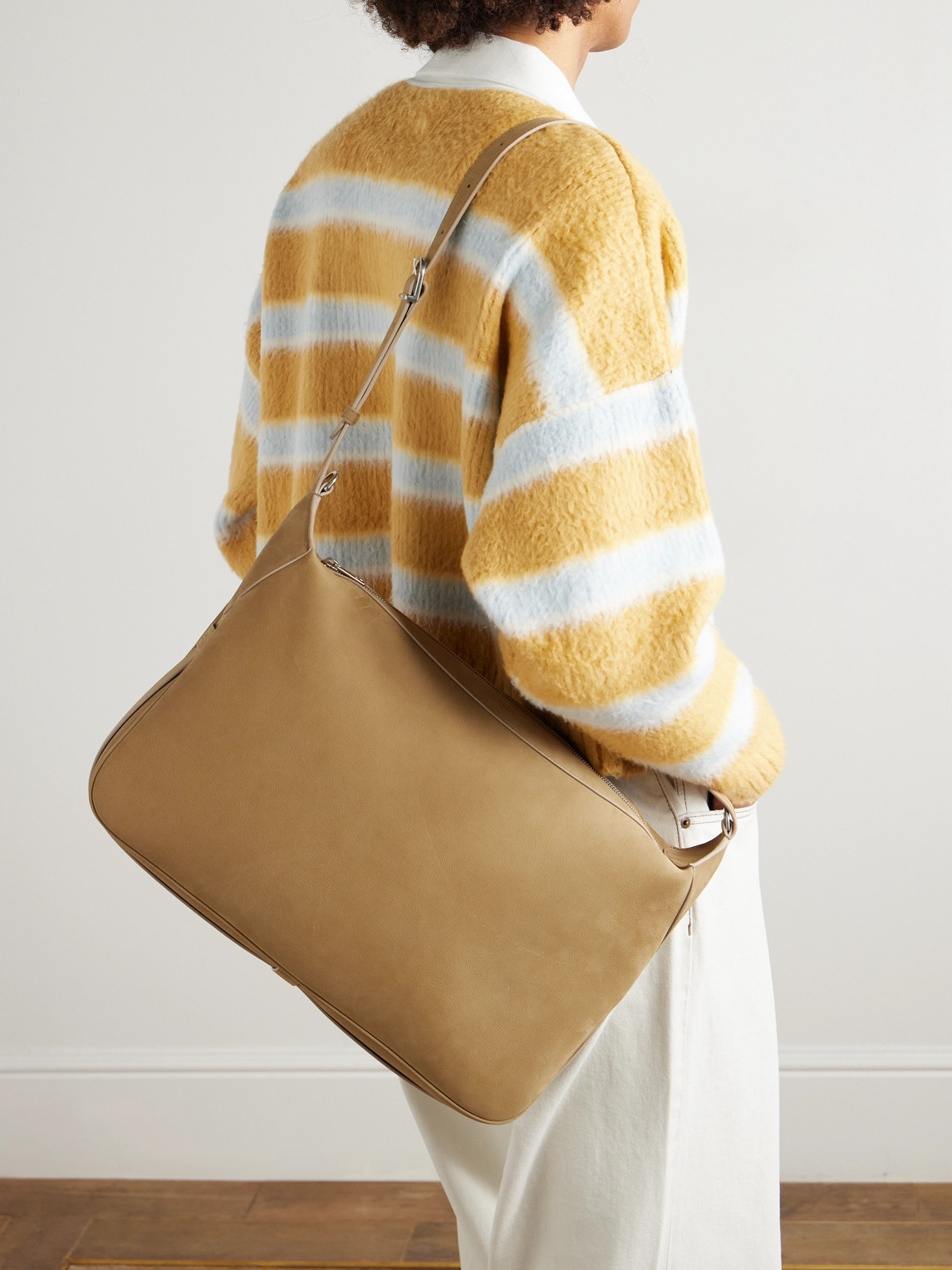 Celine Romy Large Textured-nubuck Messenger Bag In Brown