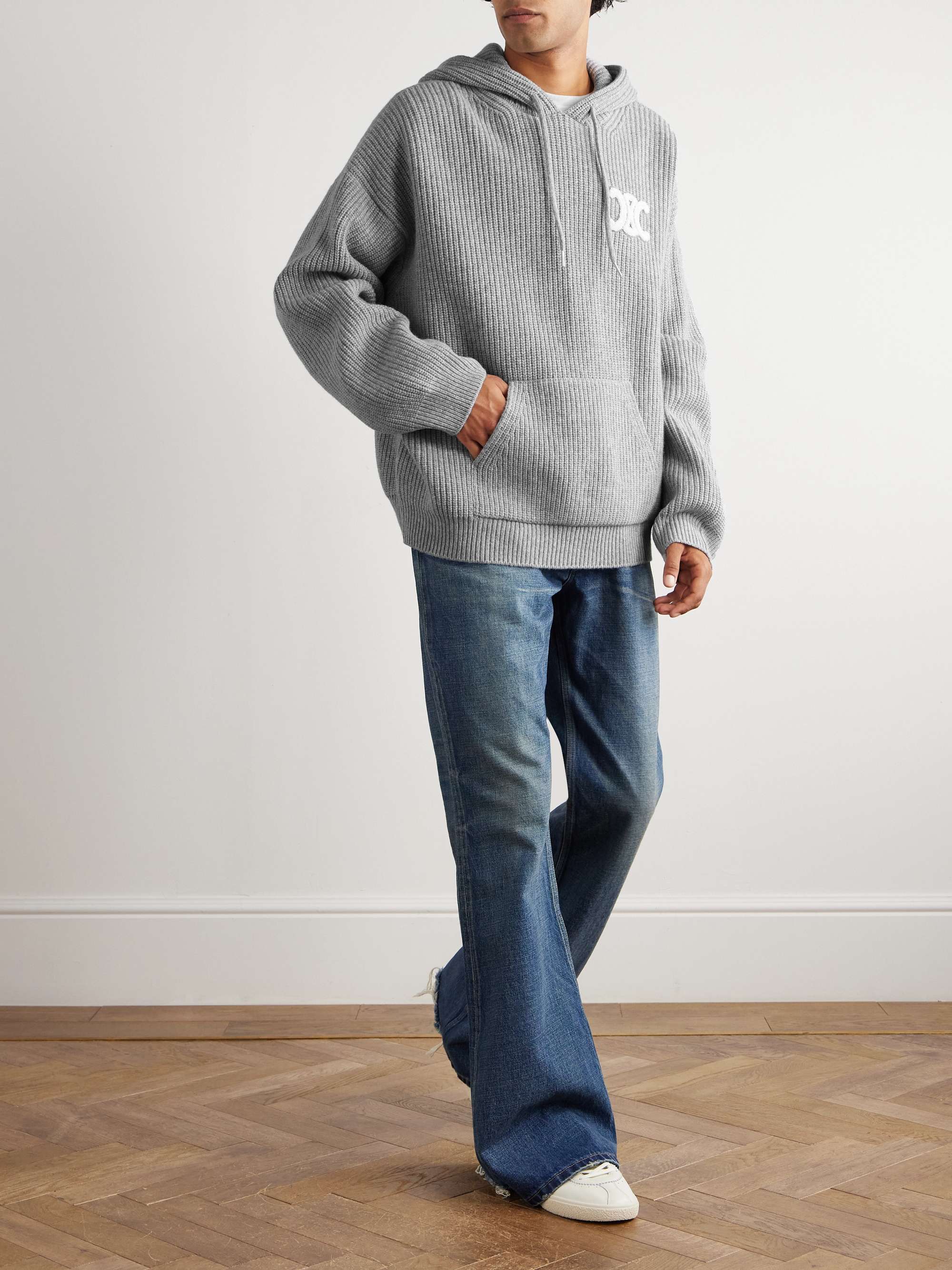 【希少】CELINE Hooded Sweater Ribbed Wool CELINE Celine hooded sweater in ribbed wool | REVERSIBLE