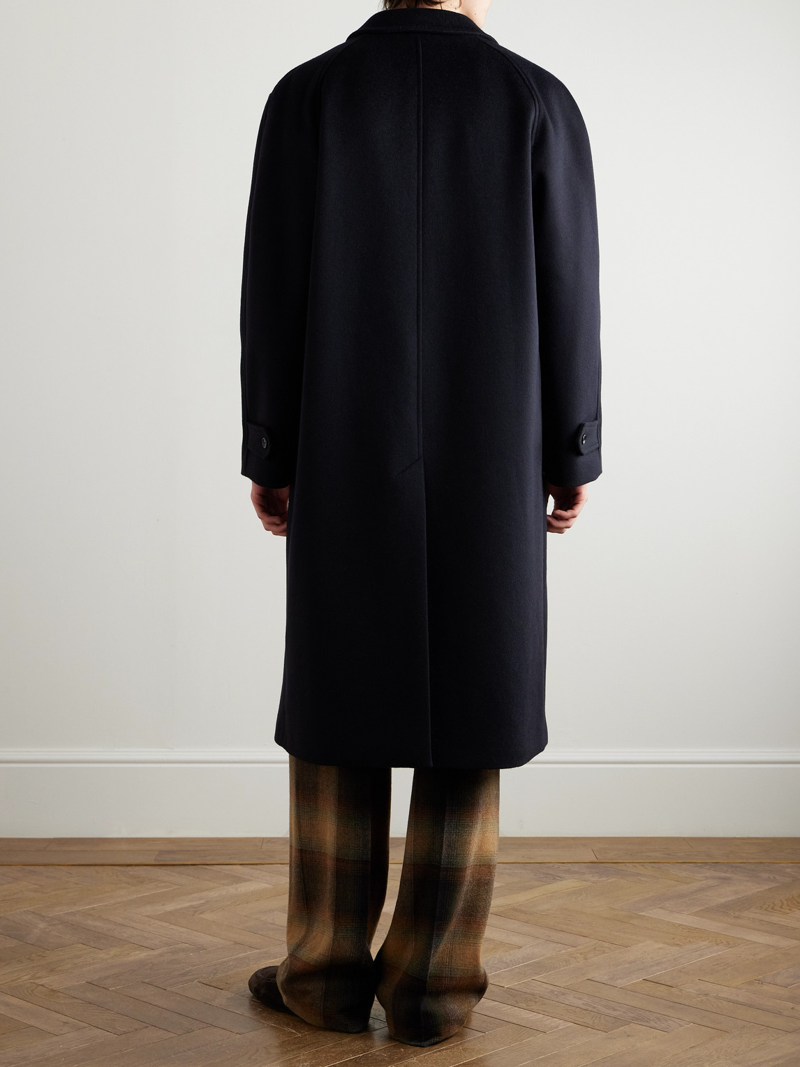 Celine Wool-felt Coat In Blue