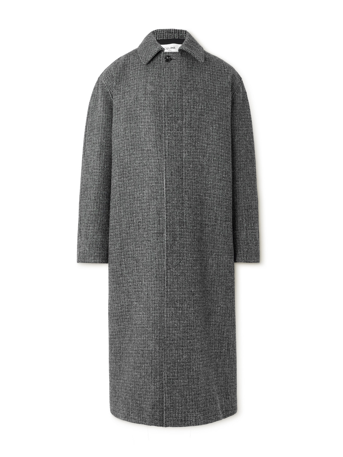 Celine Wool-tweed Coat In Gray