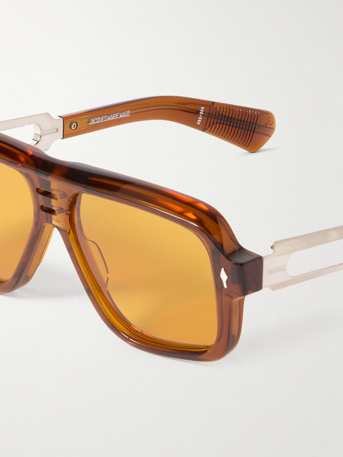 Jacques Marie Mage Glenn Gould Fugue Aviator-style Acetate And Silver-tone Sunglasses