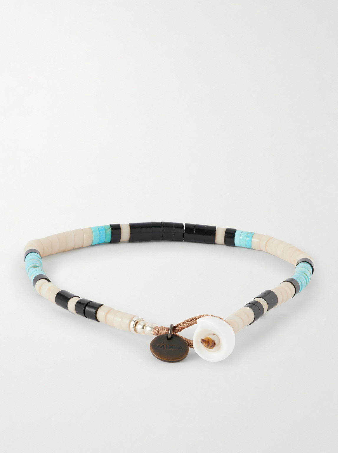  Mikia - Silver Multi-stone Beaded Bracelet - Men - Blue - M 