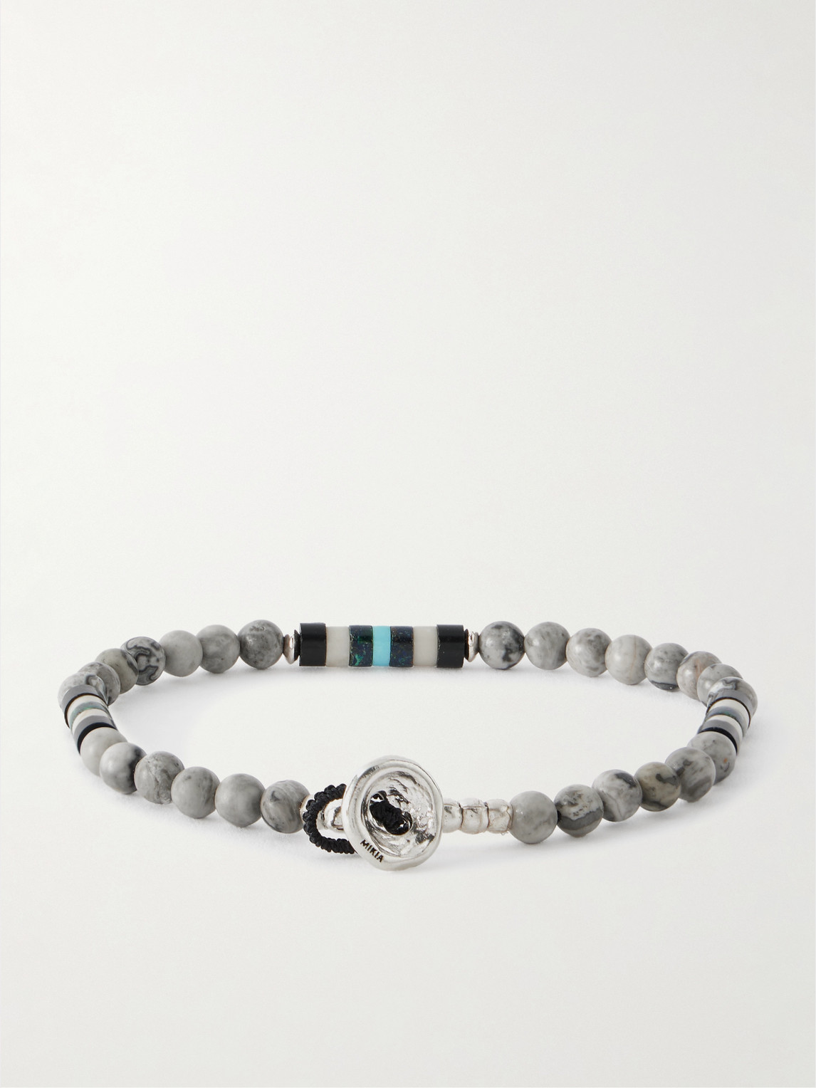 Mikia Sterling Silver Jasper Bracelet In Gray
