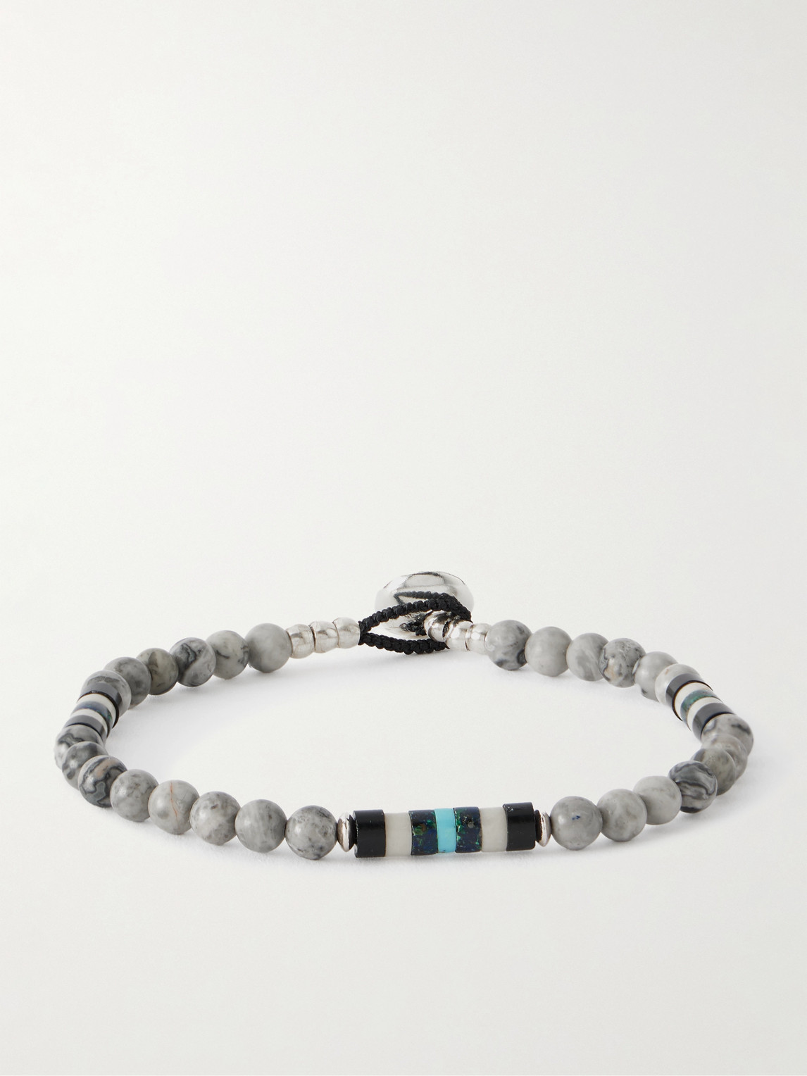 Mikia Sterling Silver Jasper Bracelet In Gray