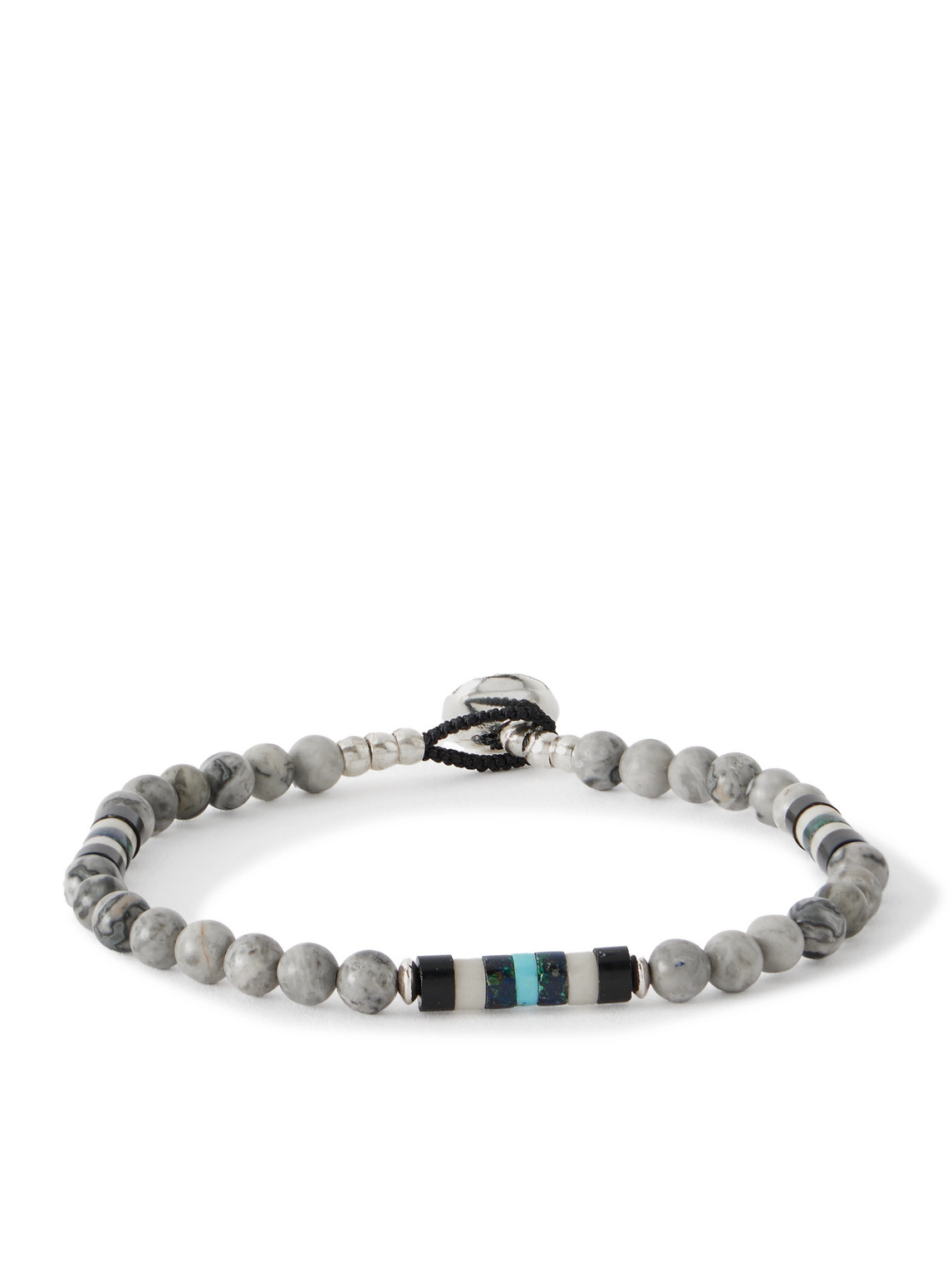 Mikia Sterling Silver Jasper Bracelet In Gray