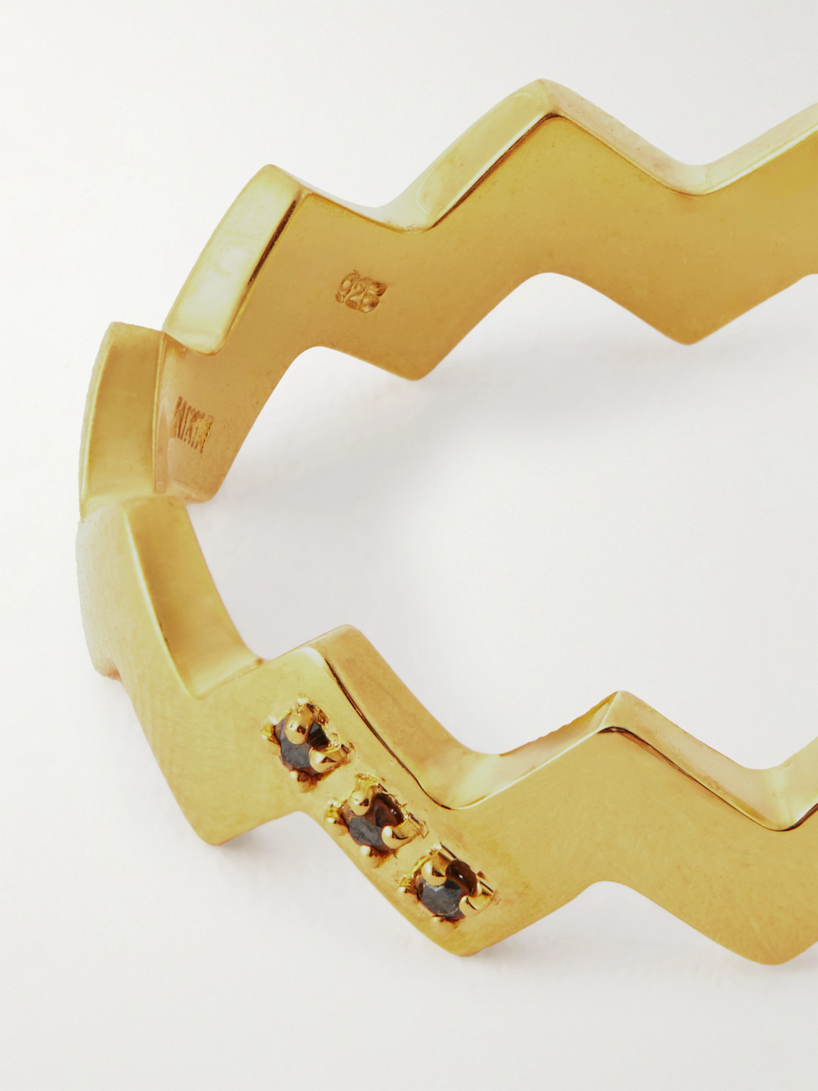 Mikia Snake Gold-plated Diamond Ring In Gold