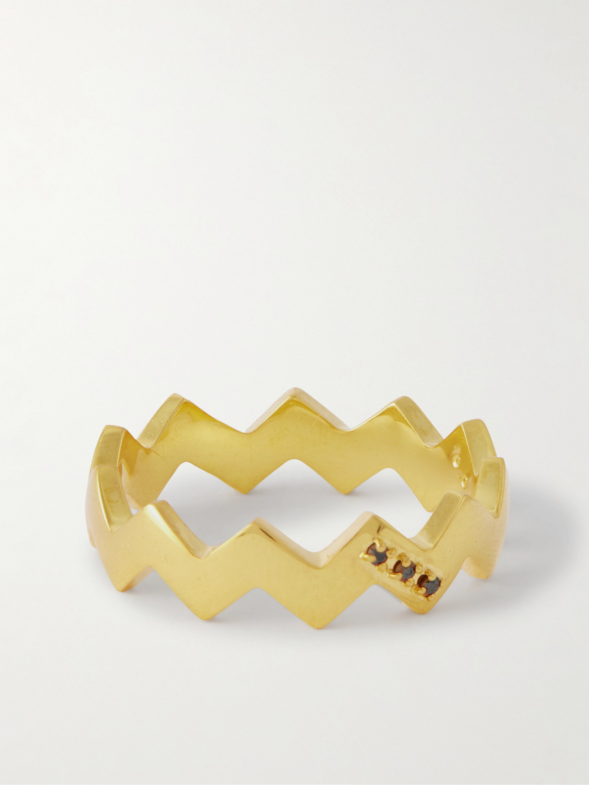 Mikia Snake Gold-plated Diamond Ring