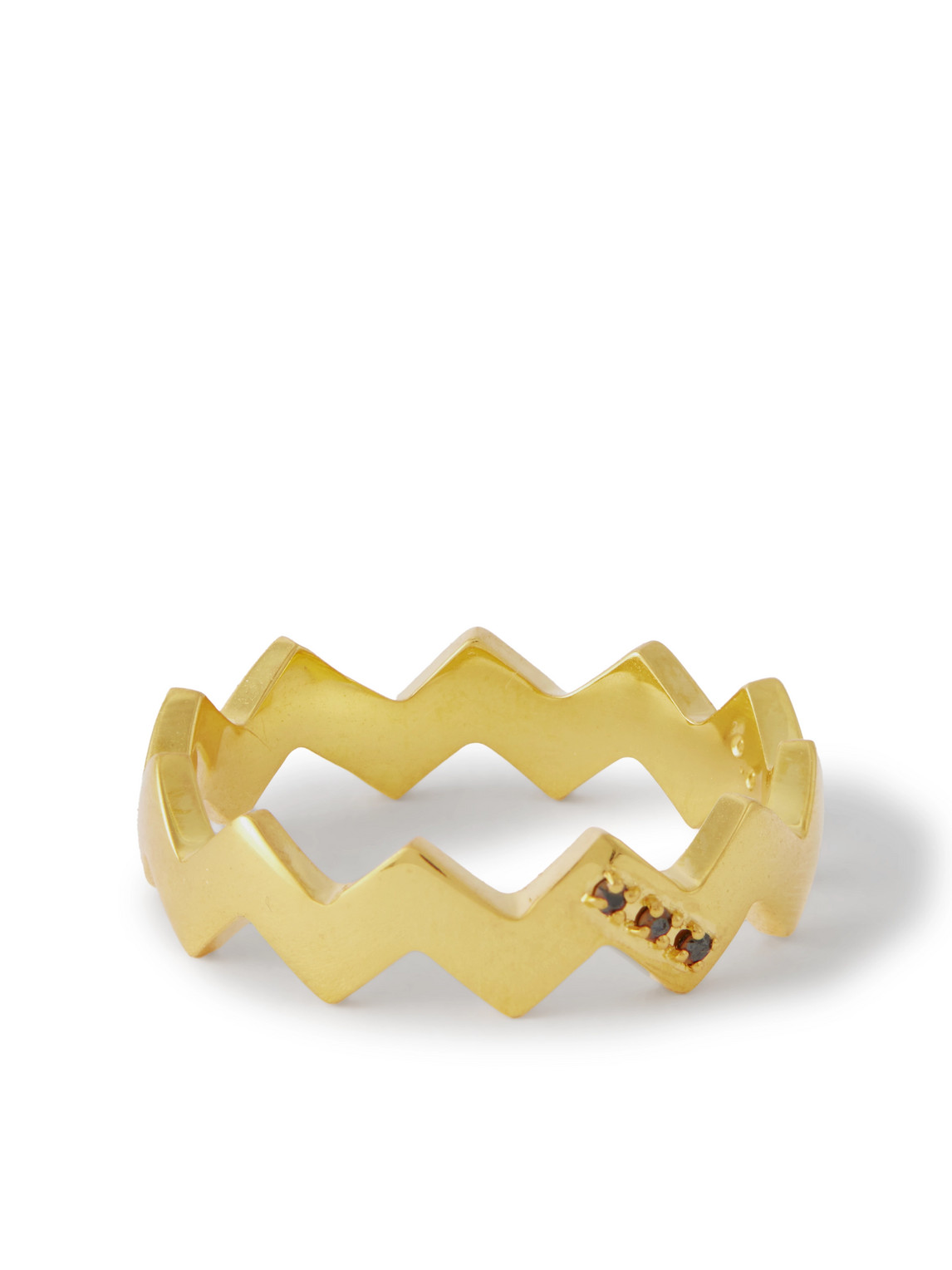 Mikia Snake Gold-plated Diamond Ring