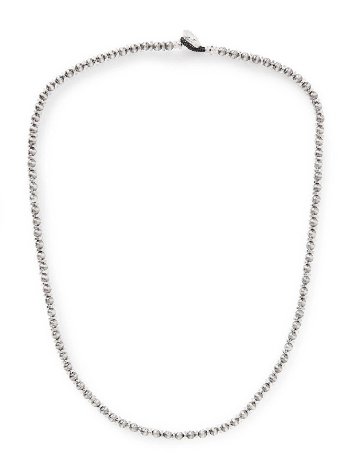 Mikia Silver Hematite Beaded Necklace